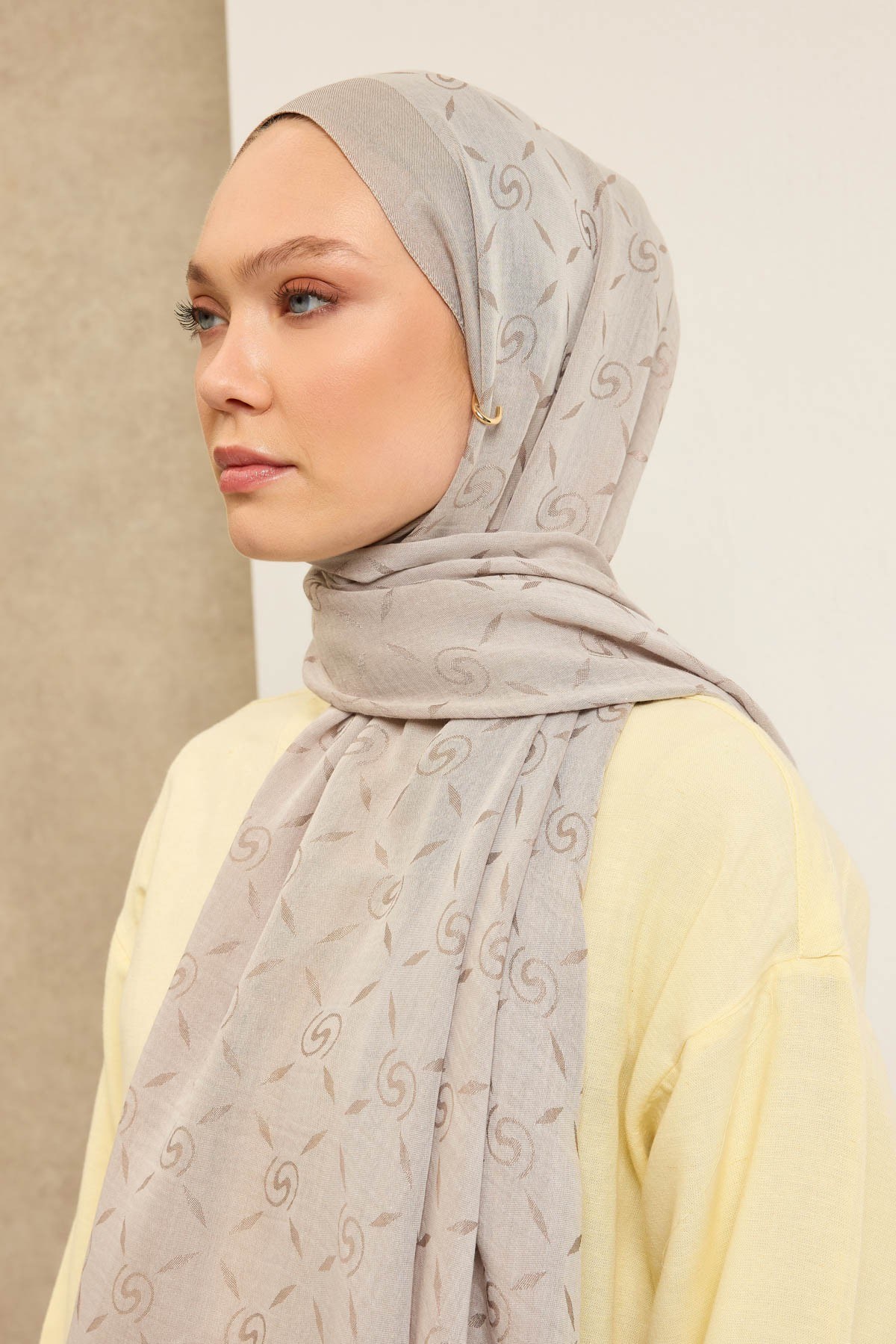 Naia Pamuk Şal Maxi Monogram Taş