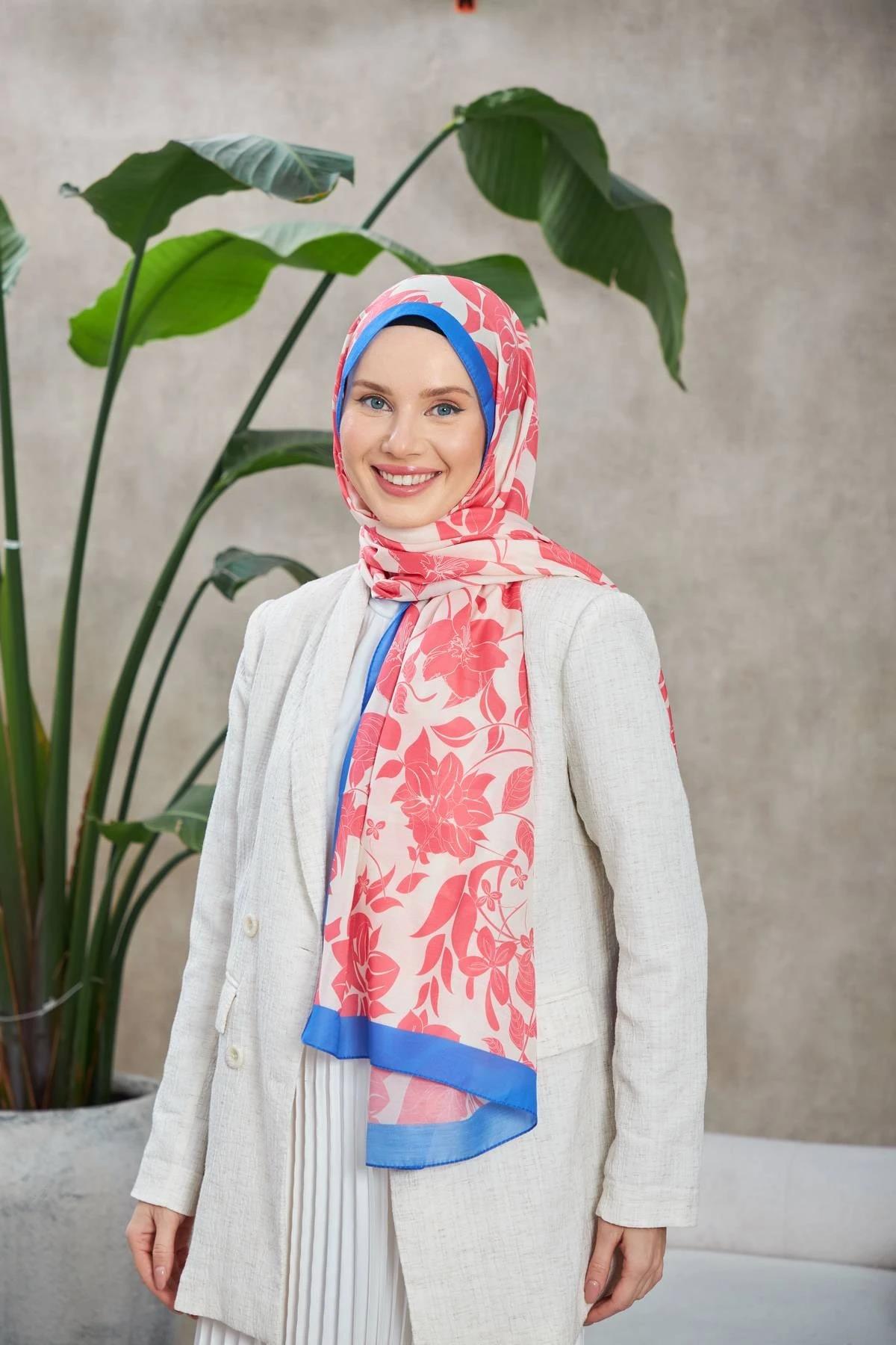 Nature Fulya Soft Şal Pembe Mavi 3041-02