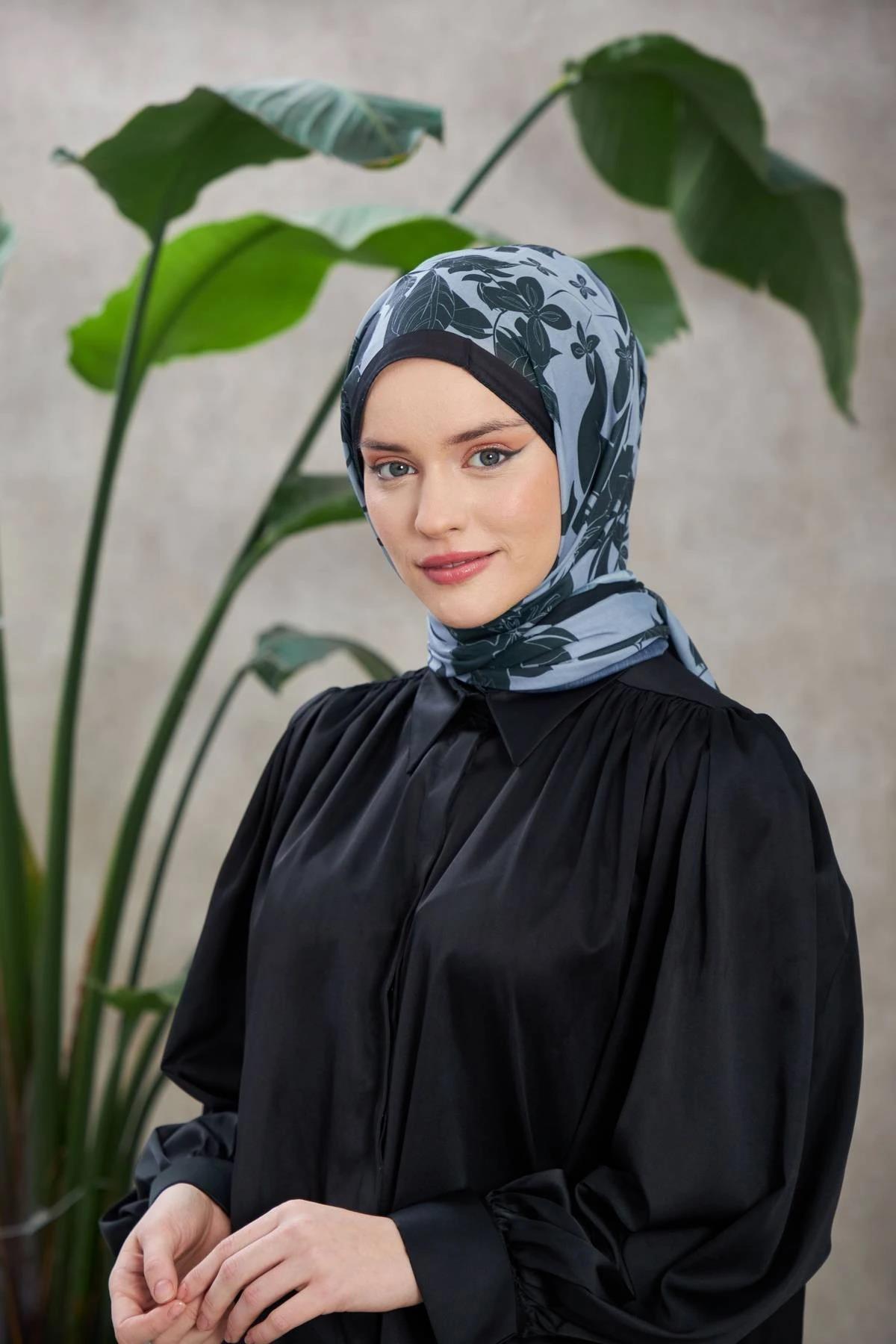 Nature Fulya Soft Şal Siyah Gri 3041-01