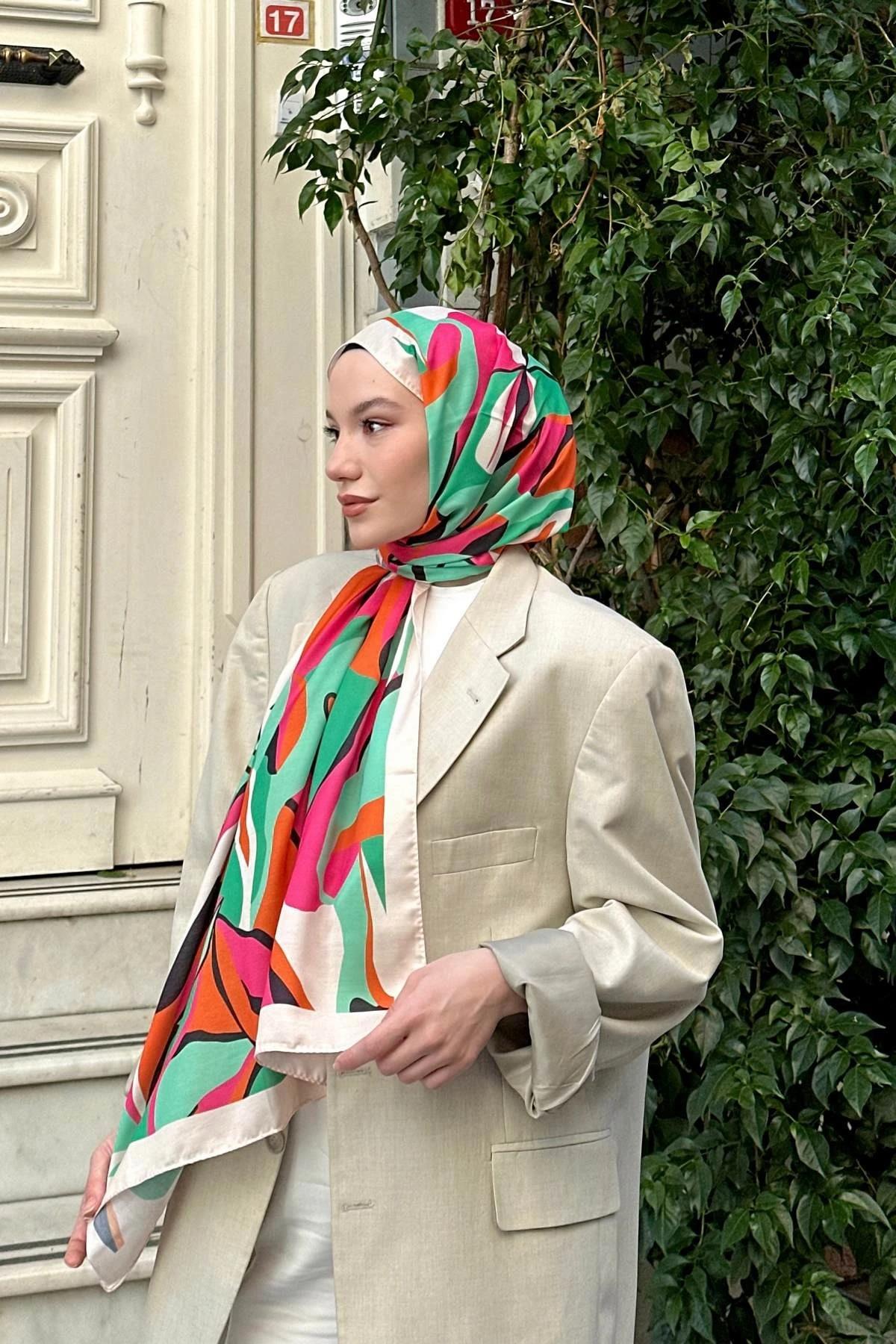 Nature Lilyum Soft Şal Yeşil Gri 3036-06