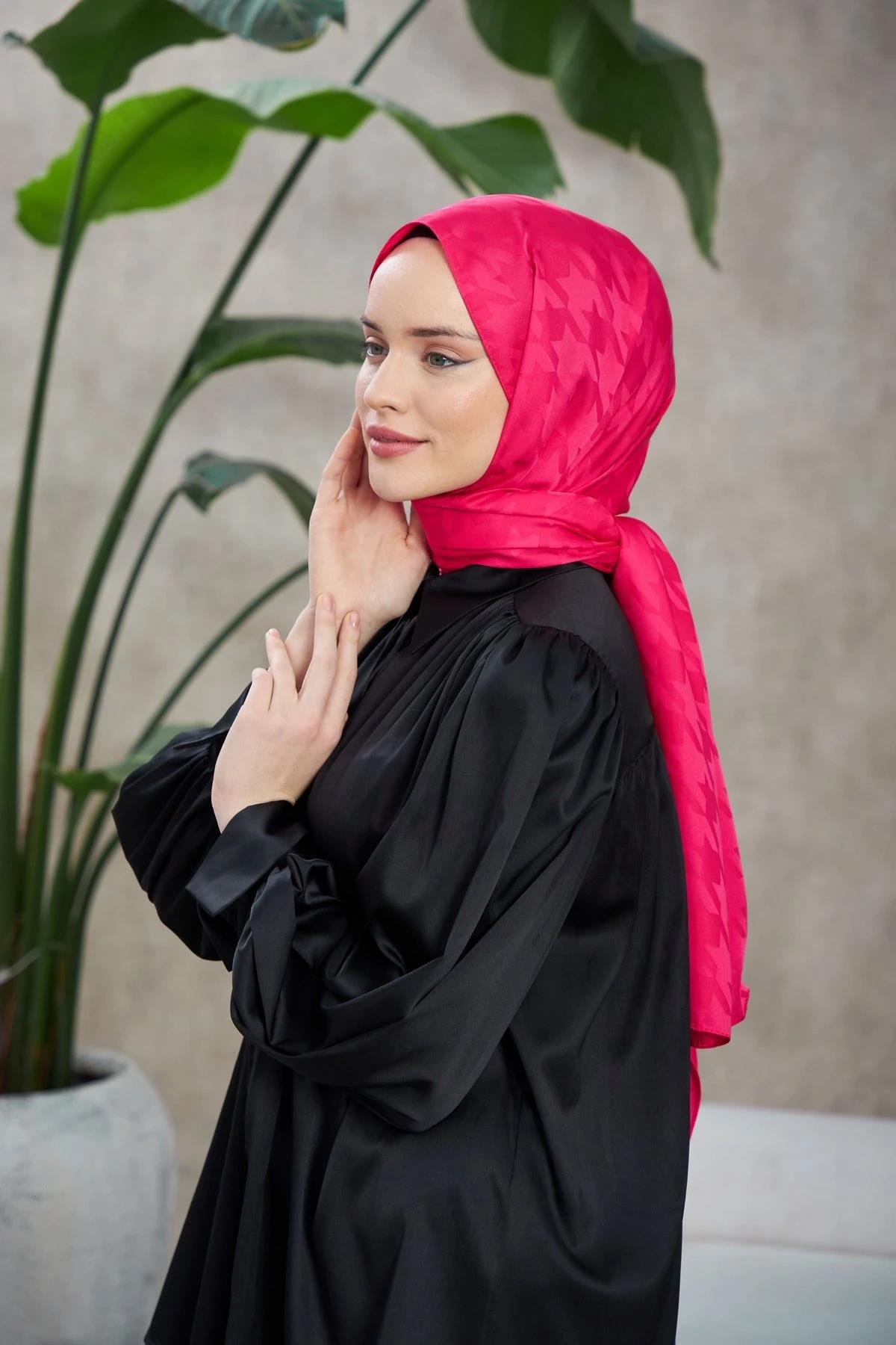 Neo Kazayağı Desen İpeksi Jakar Şal Pembe 9010-01