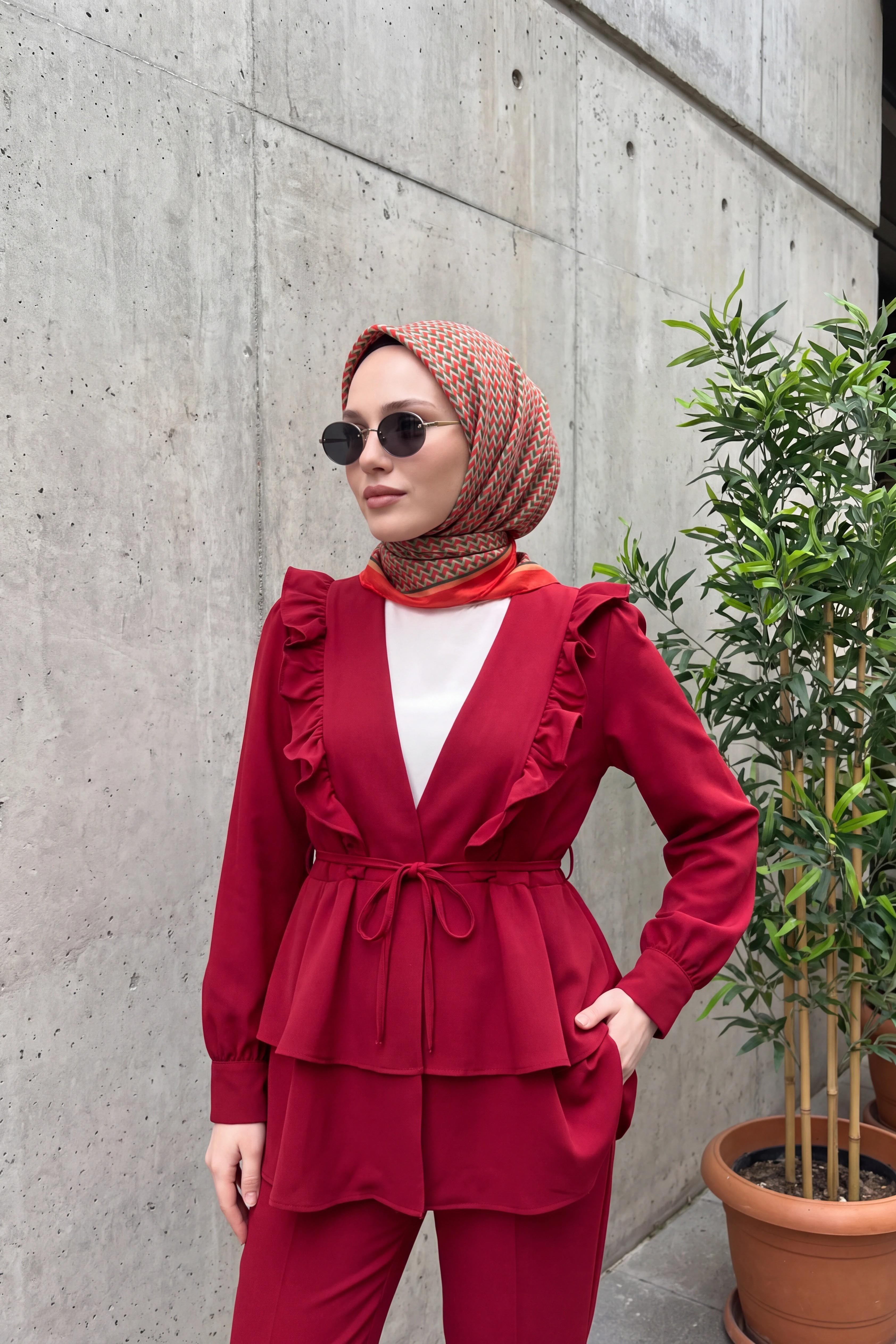 Olinda İpek Eşarp Herringbone Narçiçeği