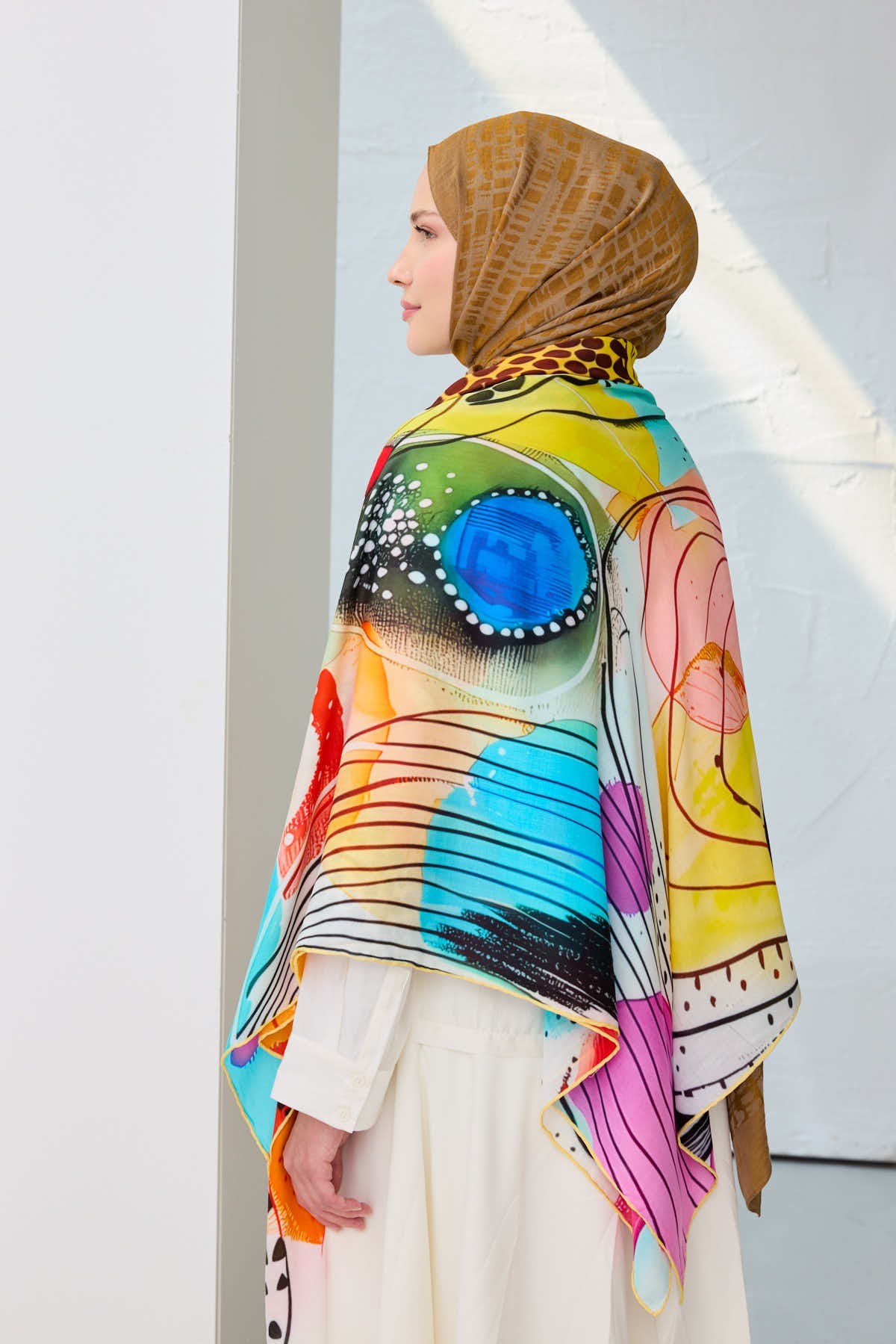 Omuz Şalı Rainbow Kırmızı
