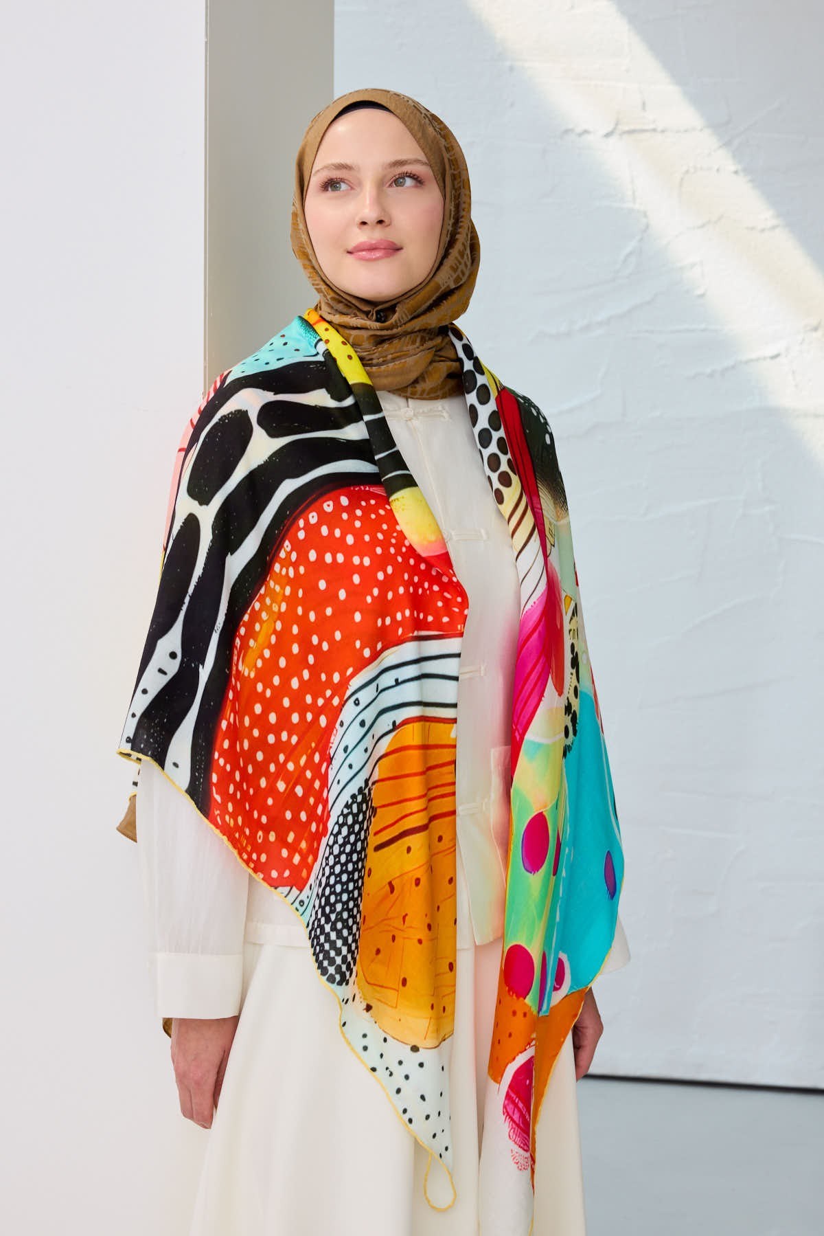 Omuz Şalı Rainbow Kırmızı