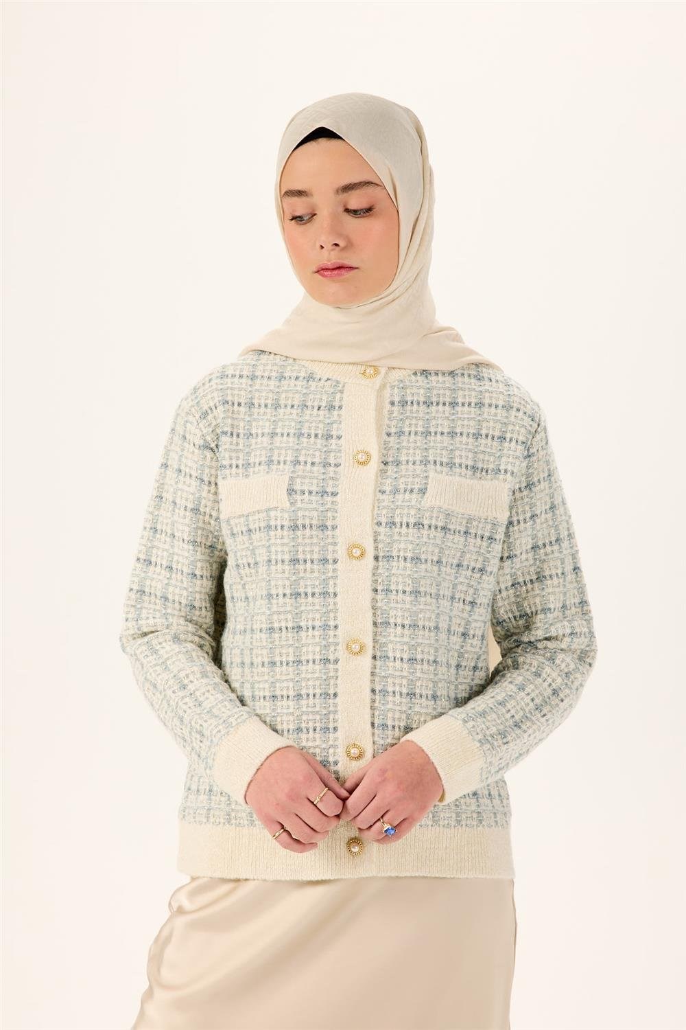Pamuk Polyester Liva Şal Ekru Dokulu Nefes Alan Doğal Yapılı 90X200