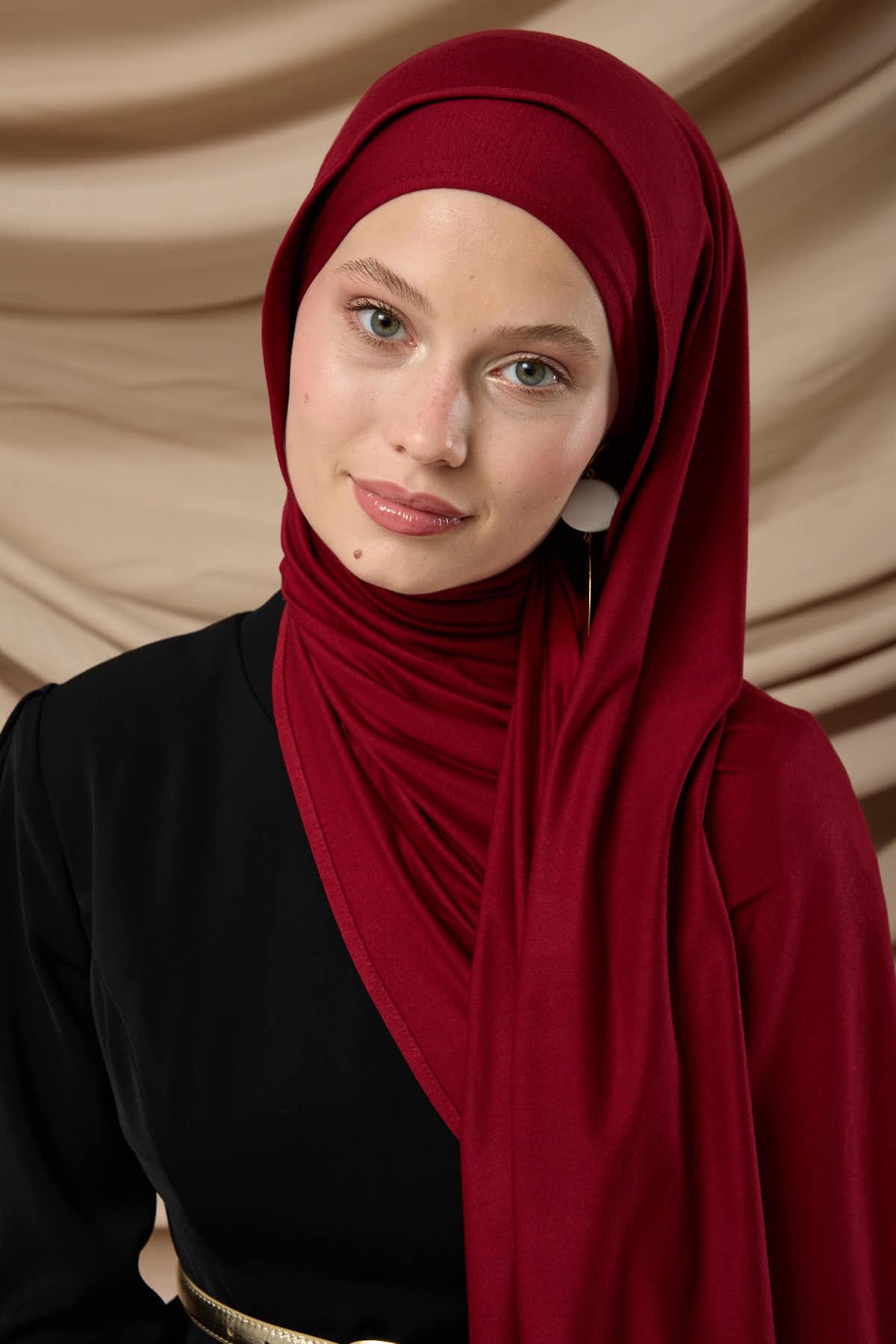 Premium Penye Şal 65002-06 Bordo
