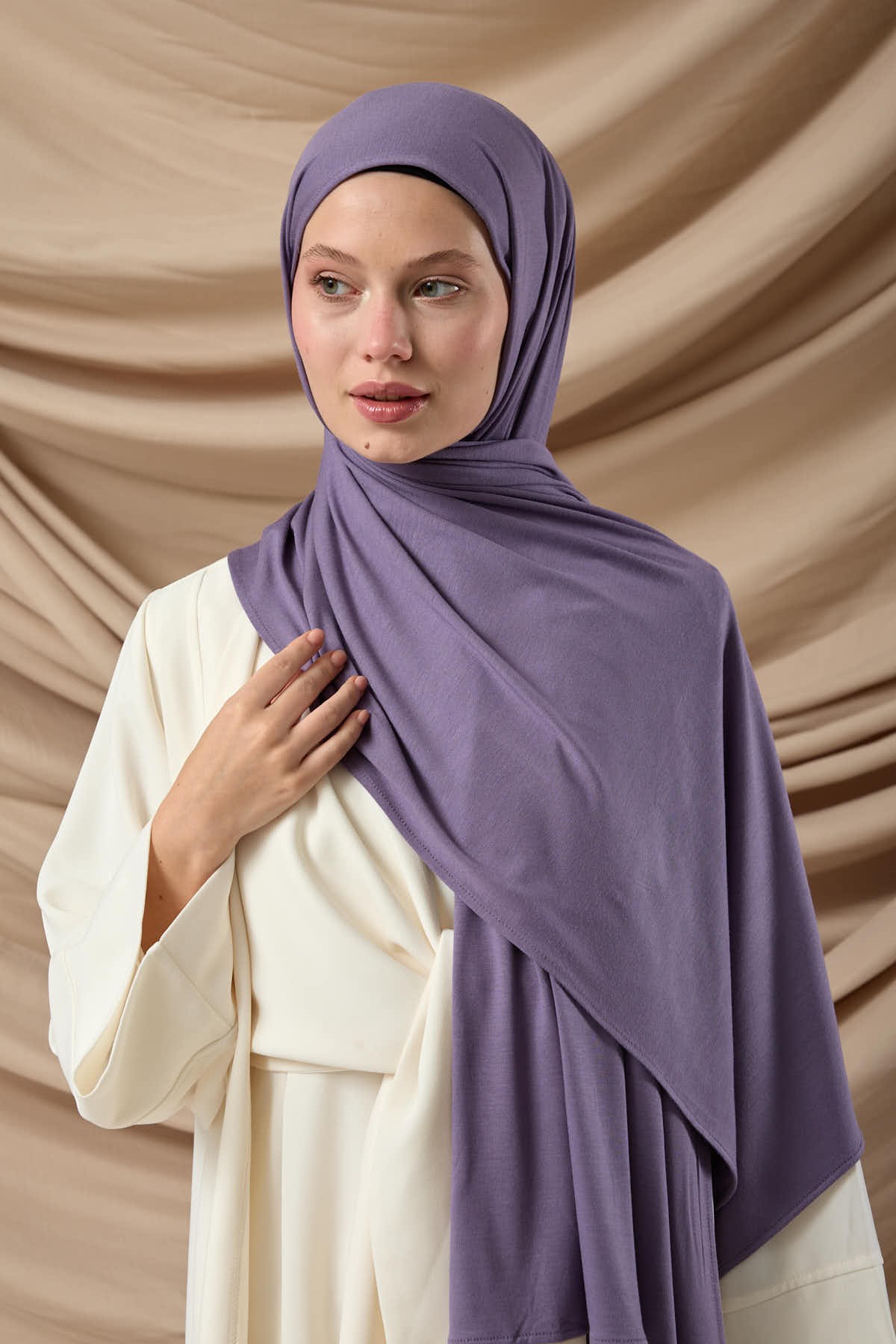 Premium Penye Şal 65002-18 Mürdüm