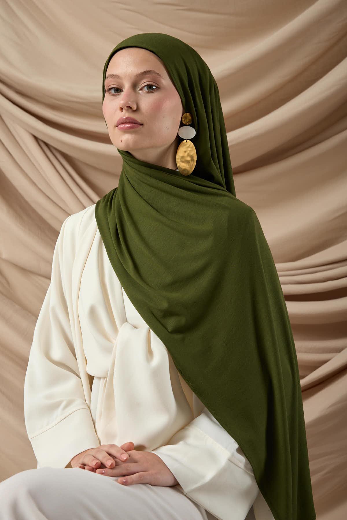 Premium Penye Şal 65002-26 Haki
