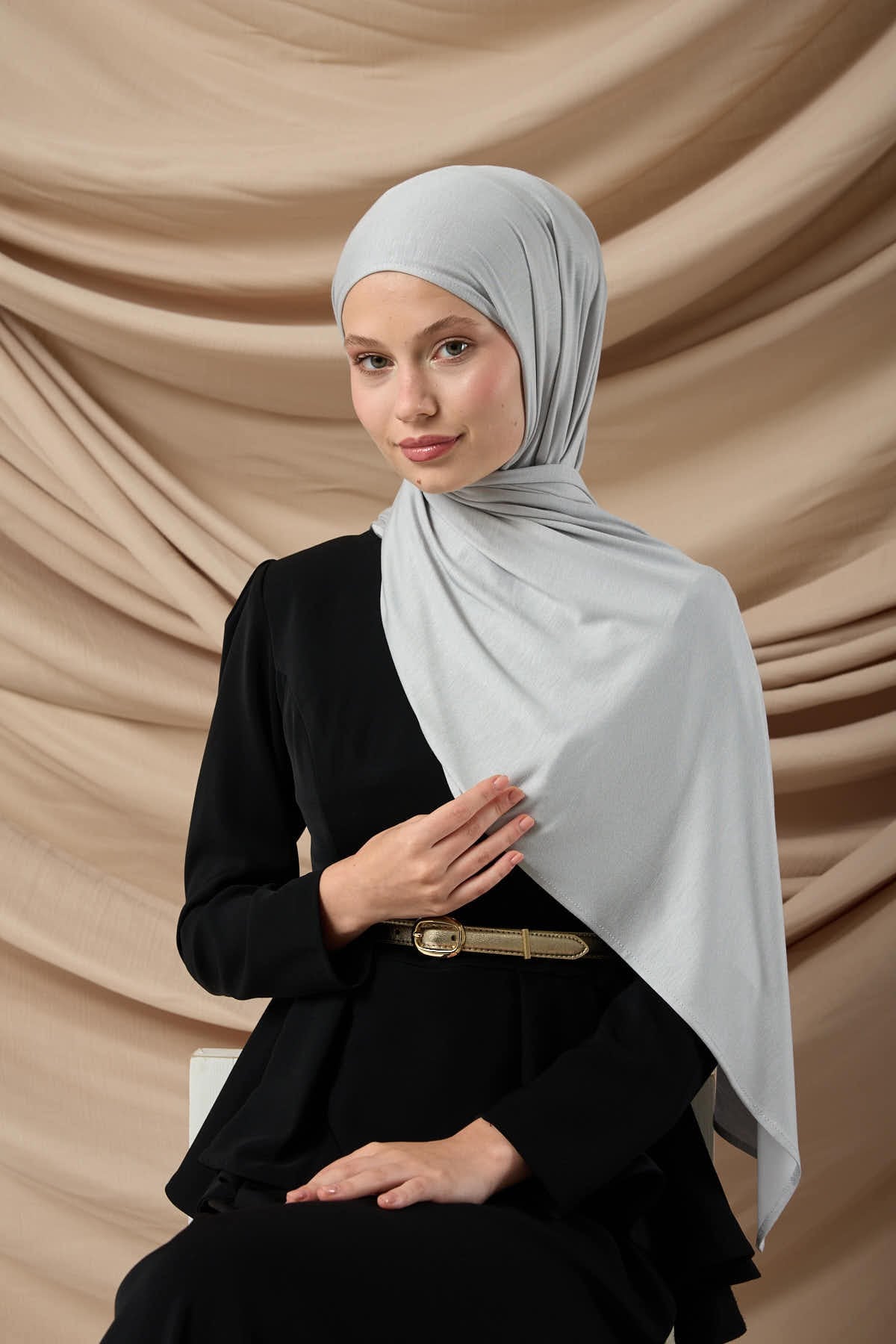 Premium Penye Şal 65002-28 Açık Gri
