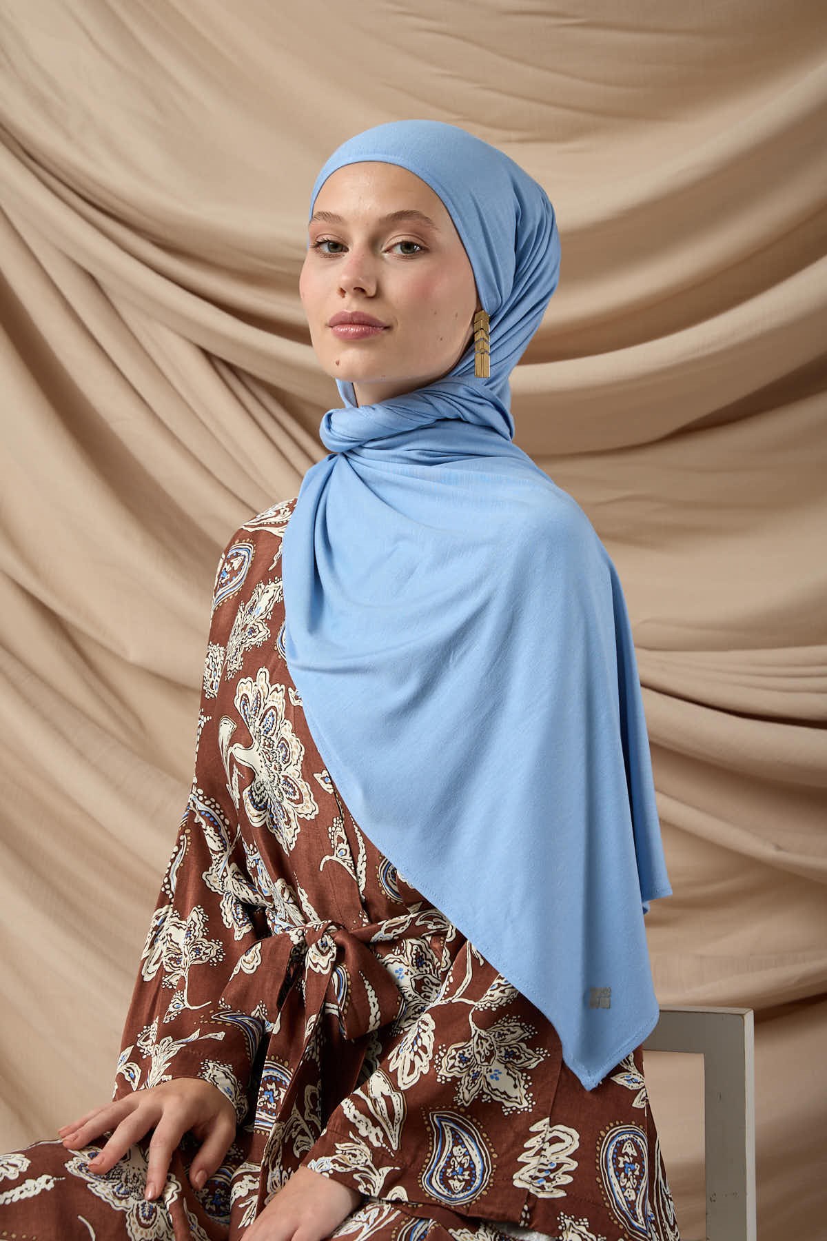 Premium Penye Şal 65002-30 Bebe Mavi