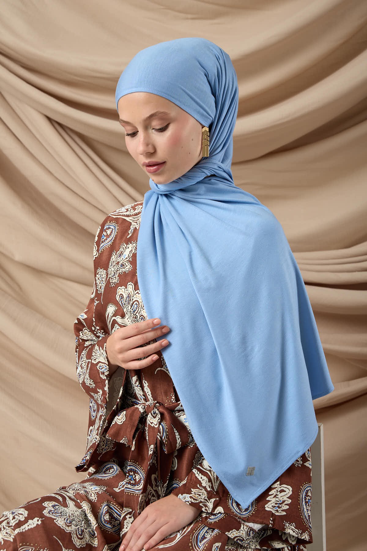 Premium Penye Şal 65002-30 Bebe Mavi