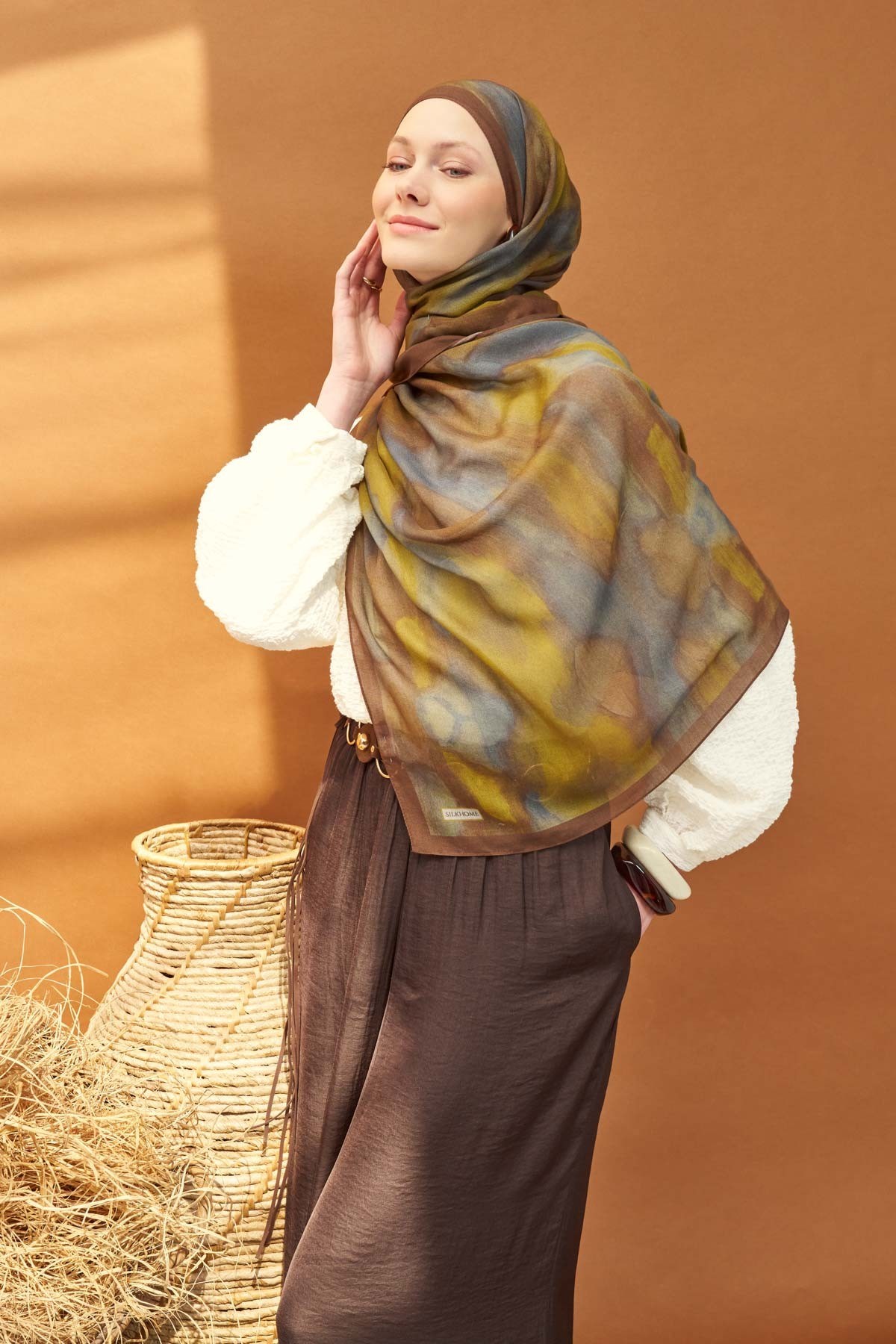 Riva Şal Tencel Cloud Zeytin Yeşili