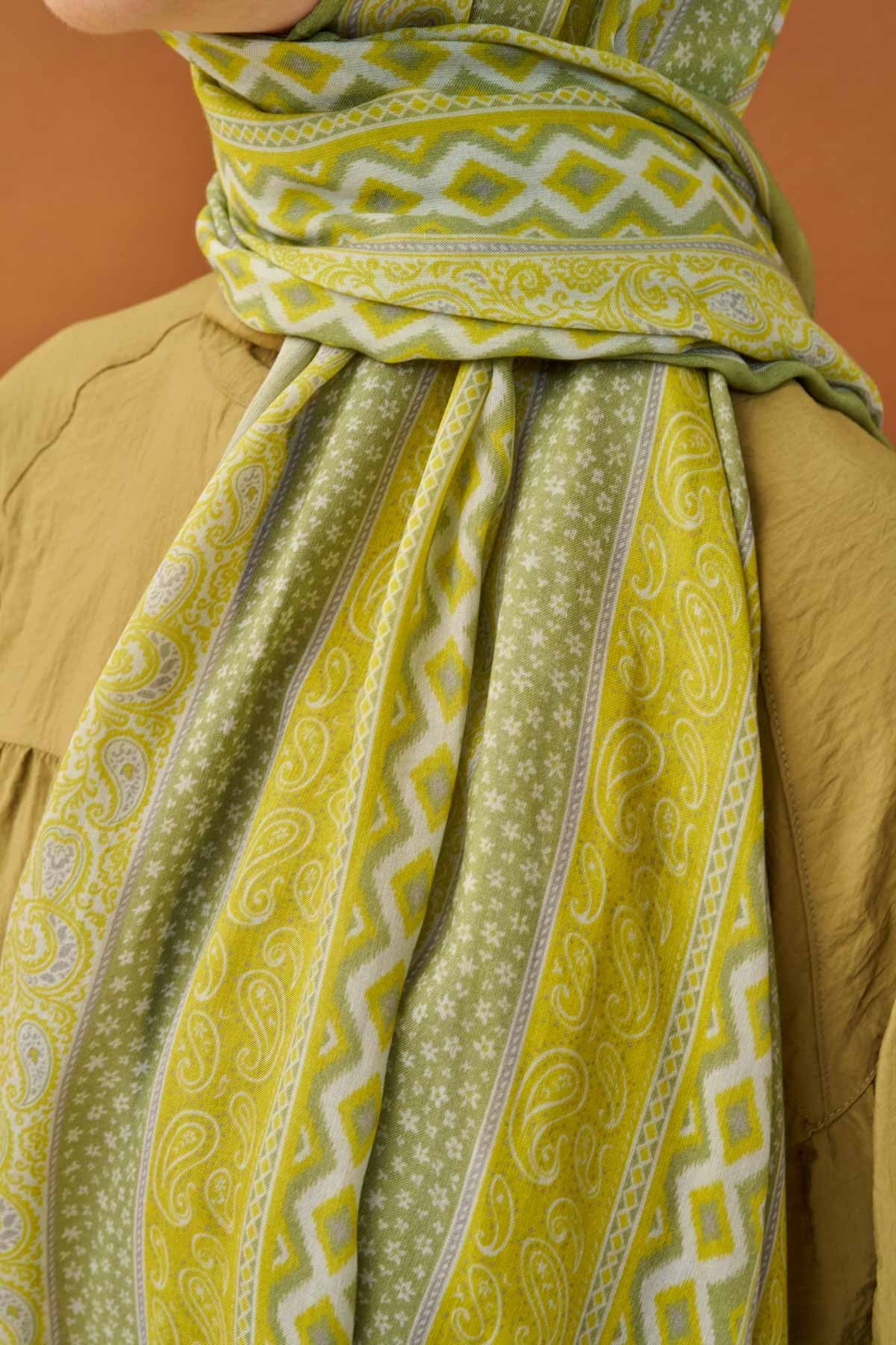 Riva Şal Tencel Ethnic Way Sarı