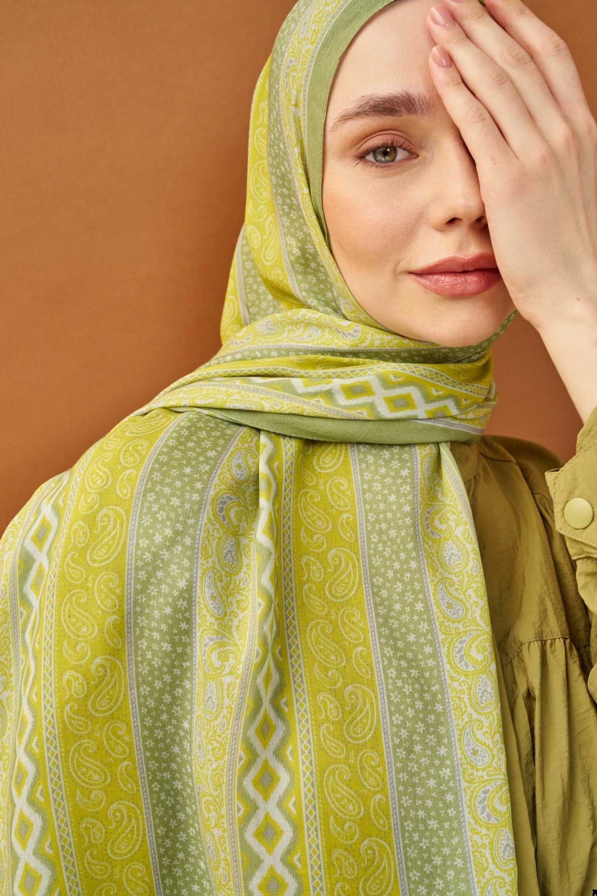 Riva Şal Tencel Ethnic Way Sarı