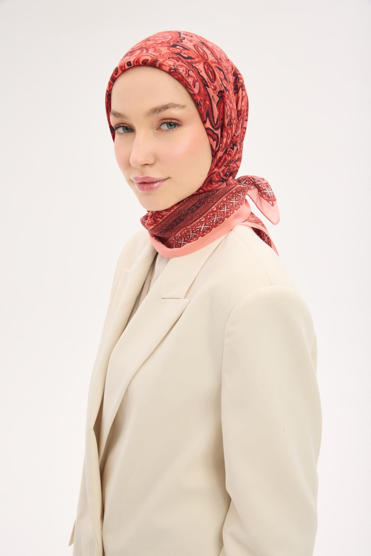 Arve Eşarp Viona Tozpembe 90x90