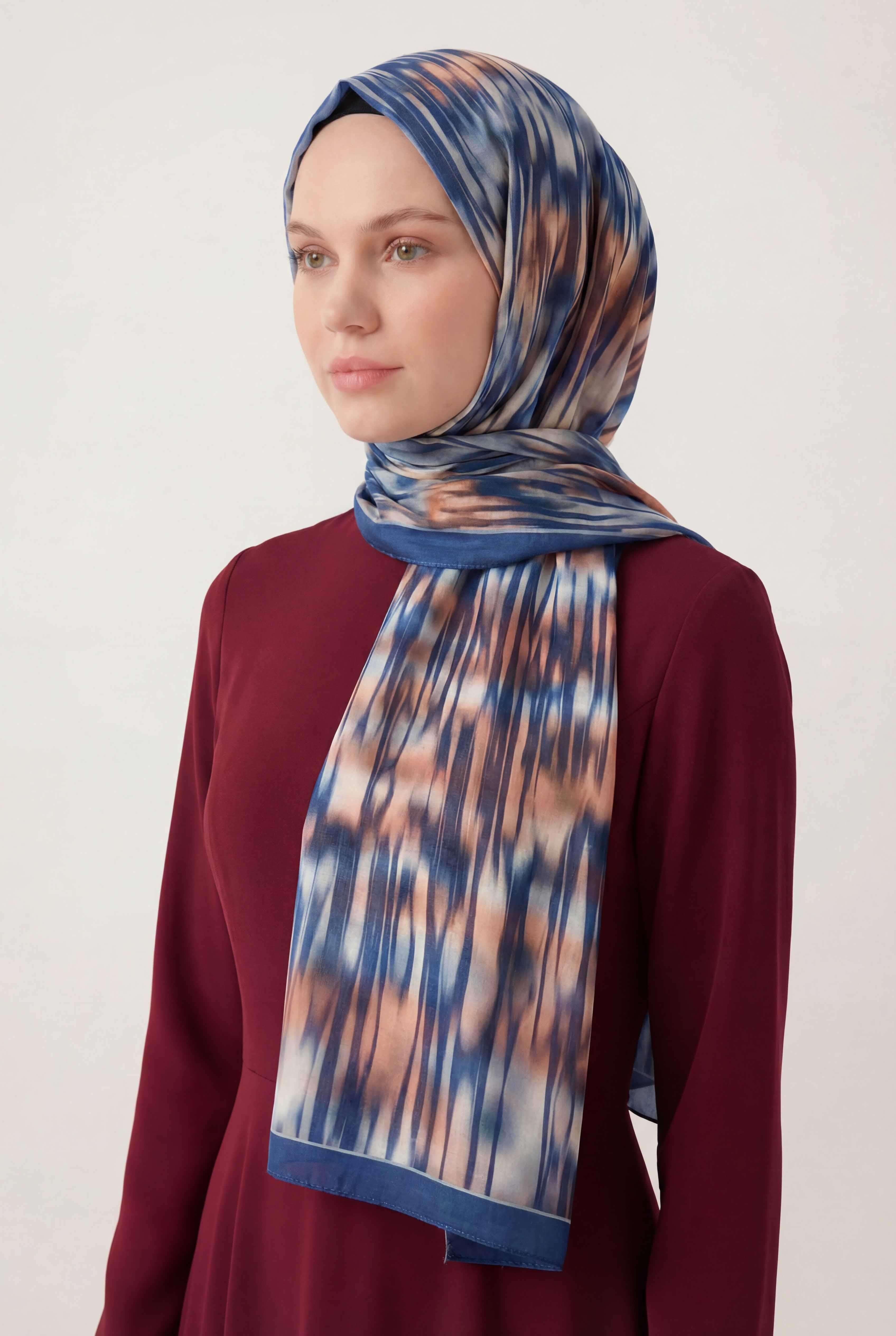 Su Yolu Desen Somon 75X195 Soft Şal