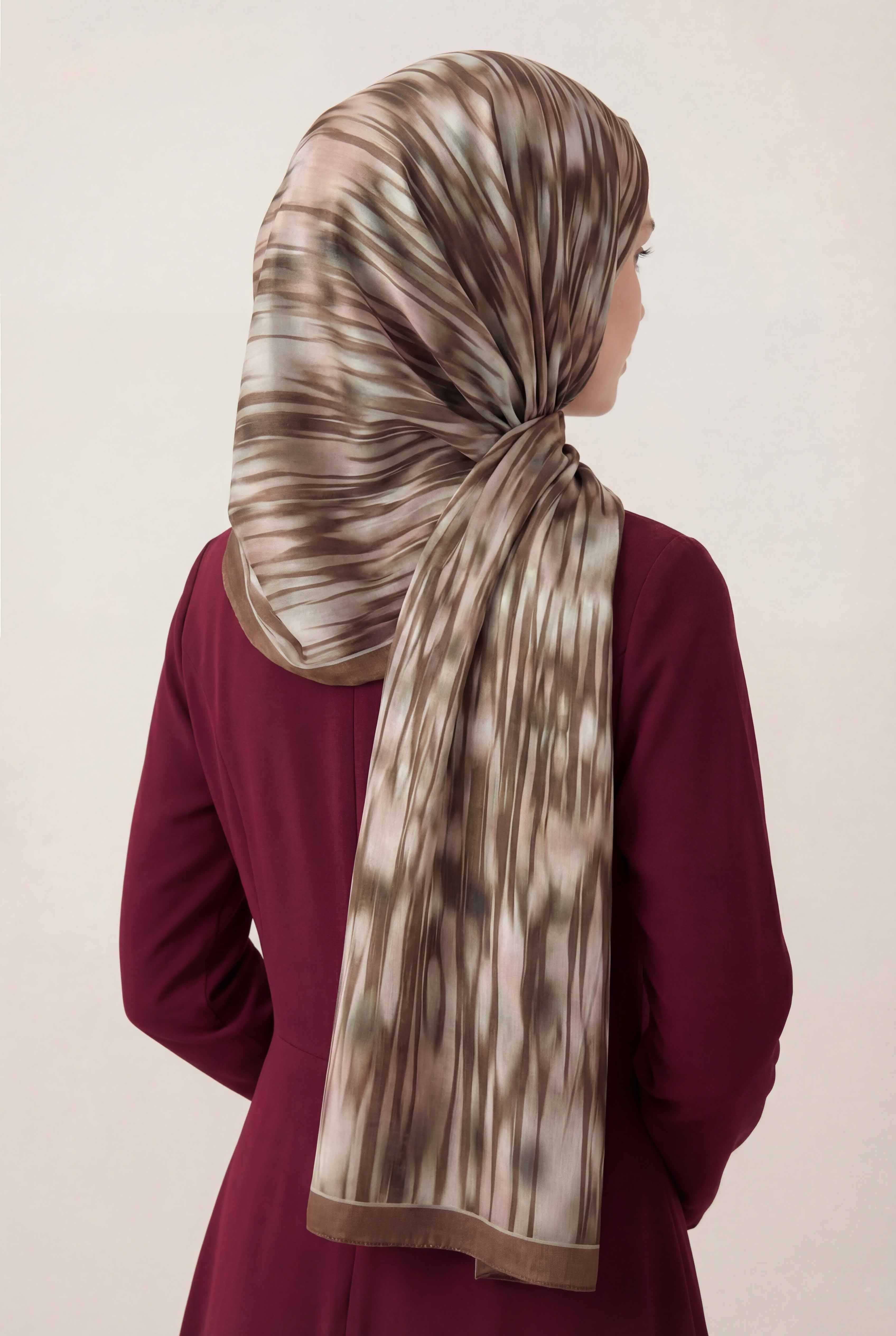 Su Yolu Desen Sütlü Kahve 75X195 Soft Şal