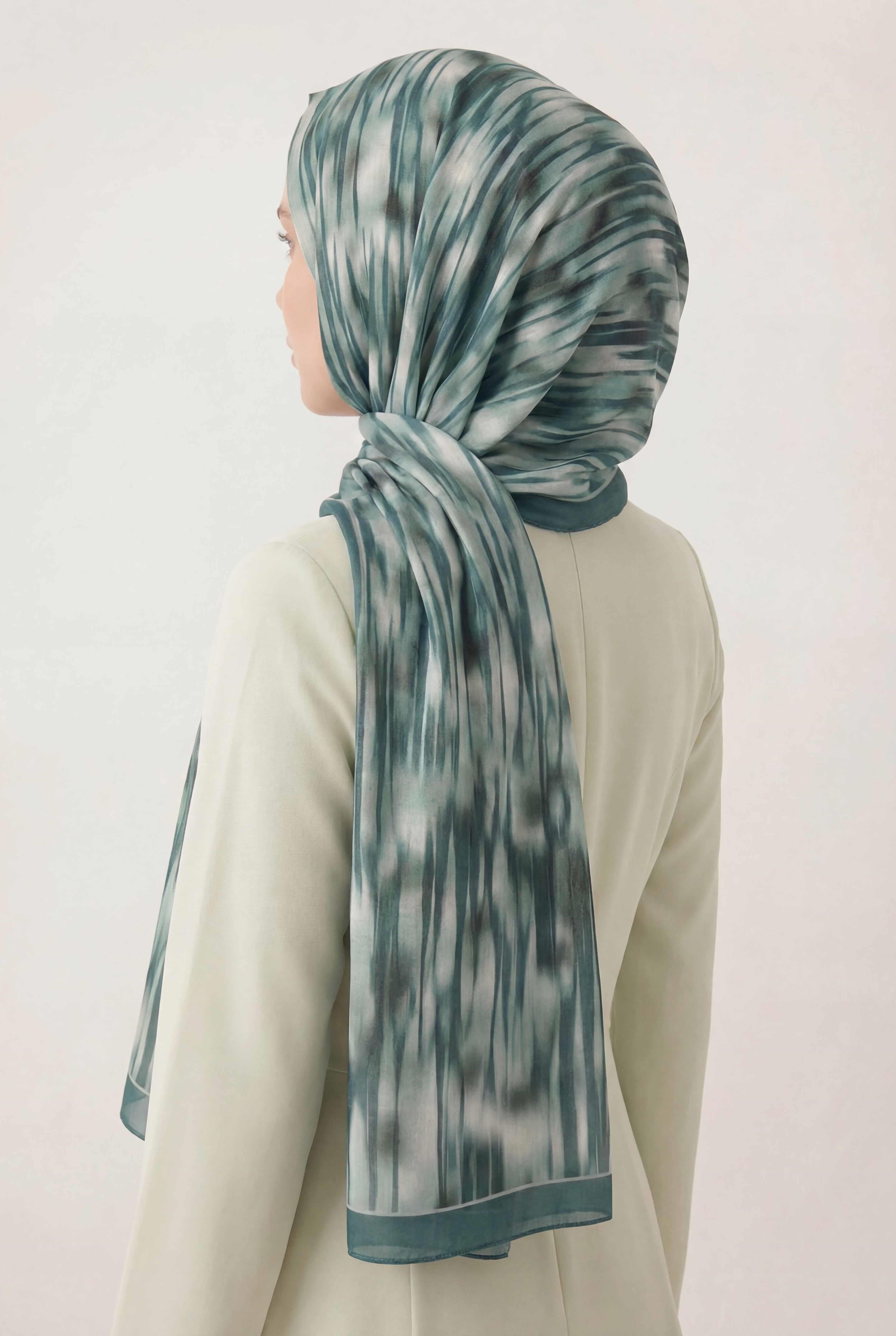 Su Yolu Desen Turkuaz 75X195 Soft Şal