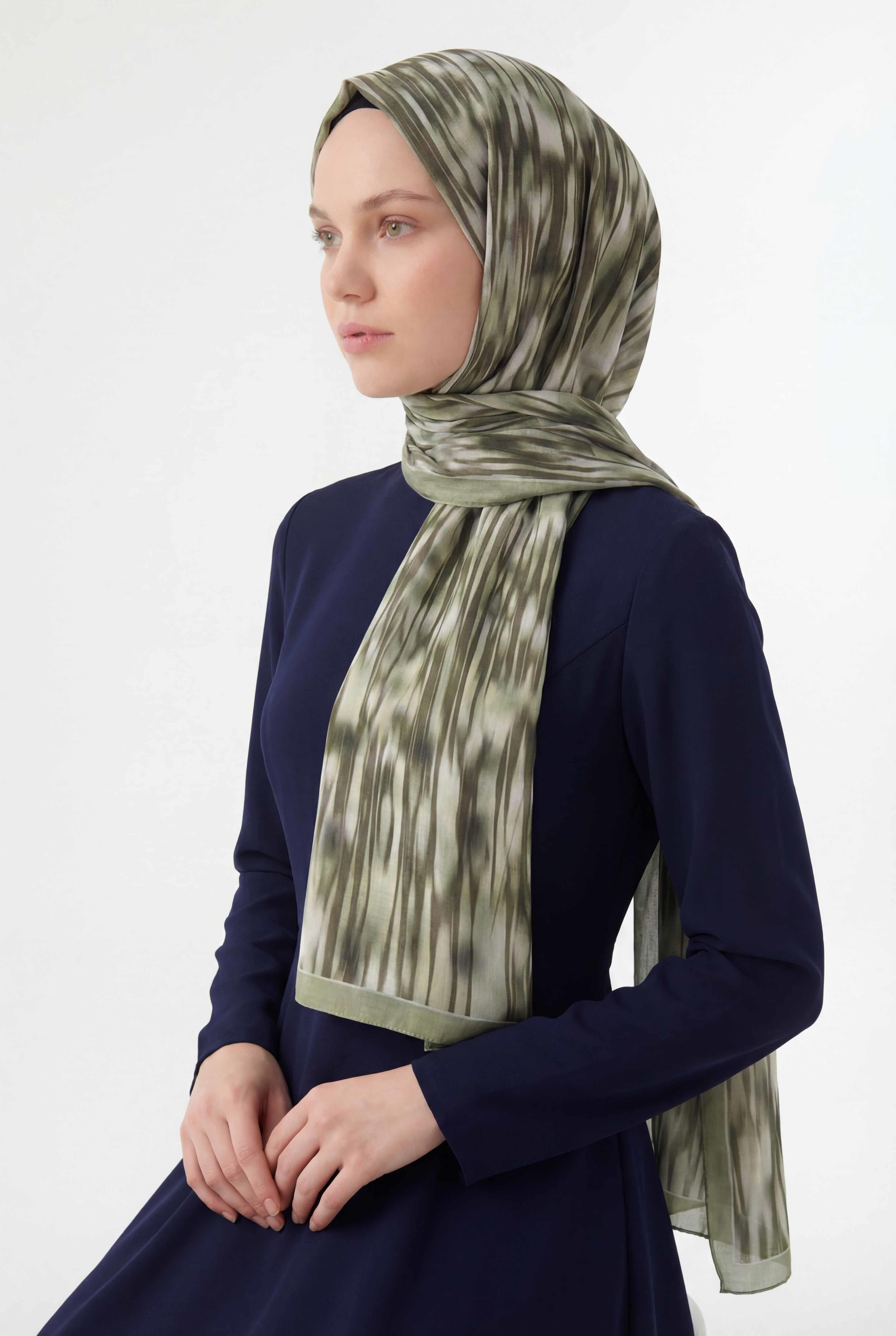 Su Yolu Desen Haki 75X195 Soft Şal