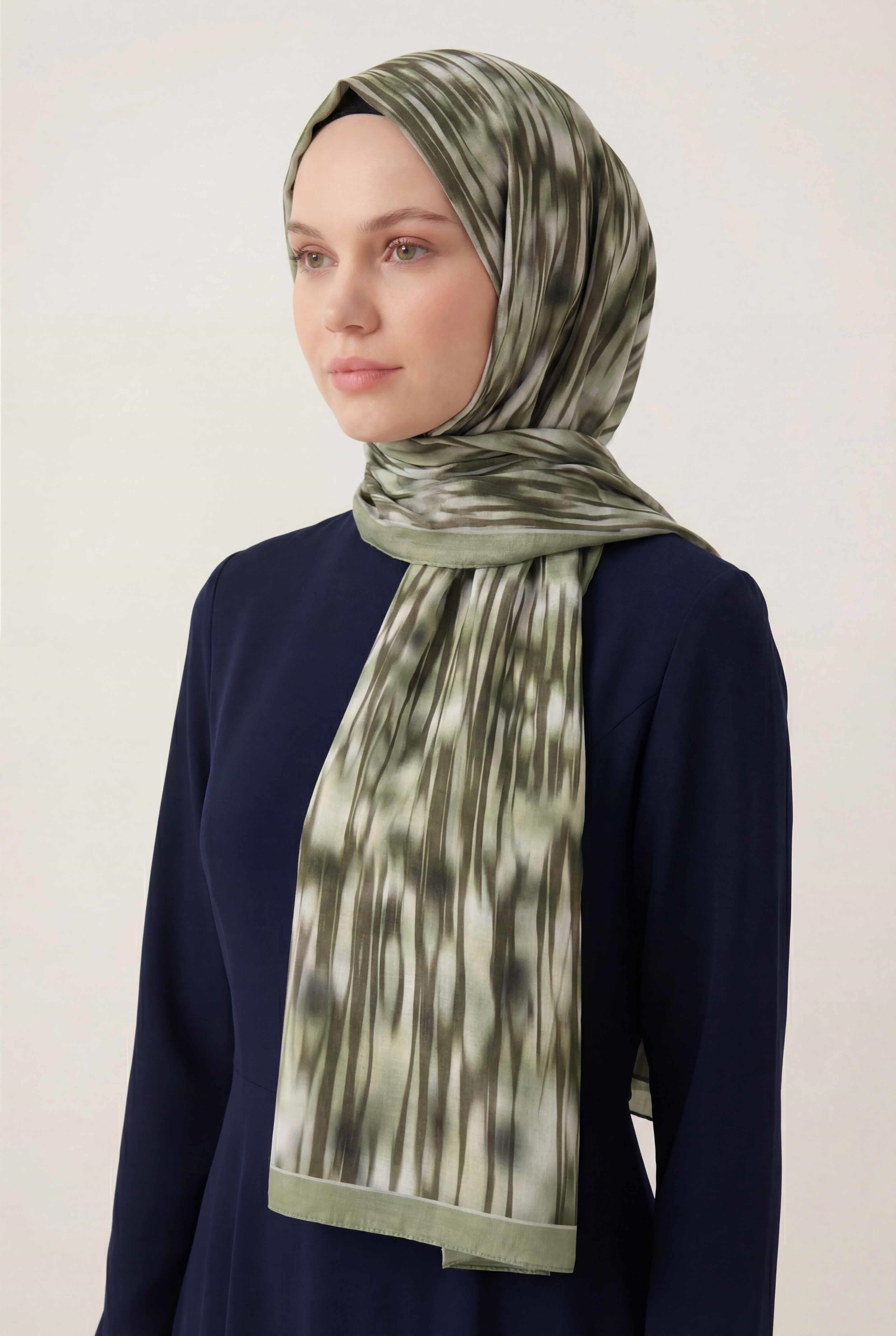 Su Yolu Desen Haki 75X195 Soft Şal