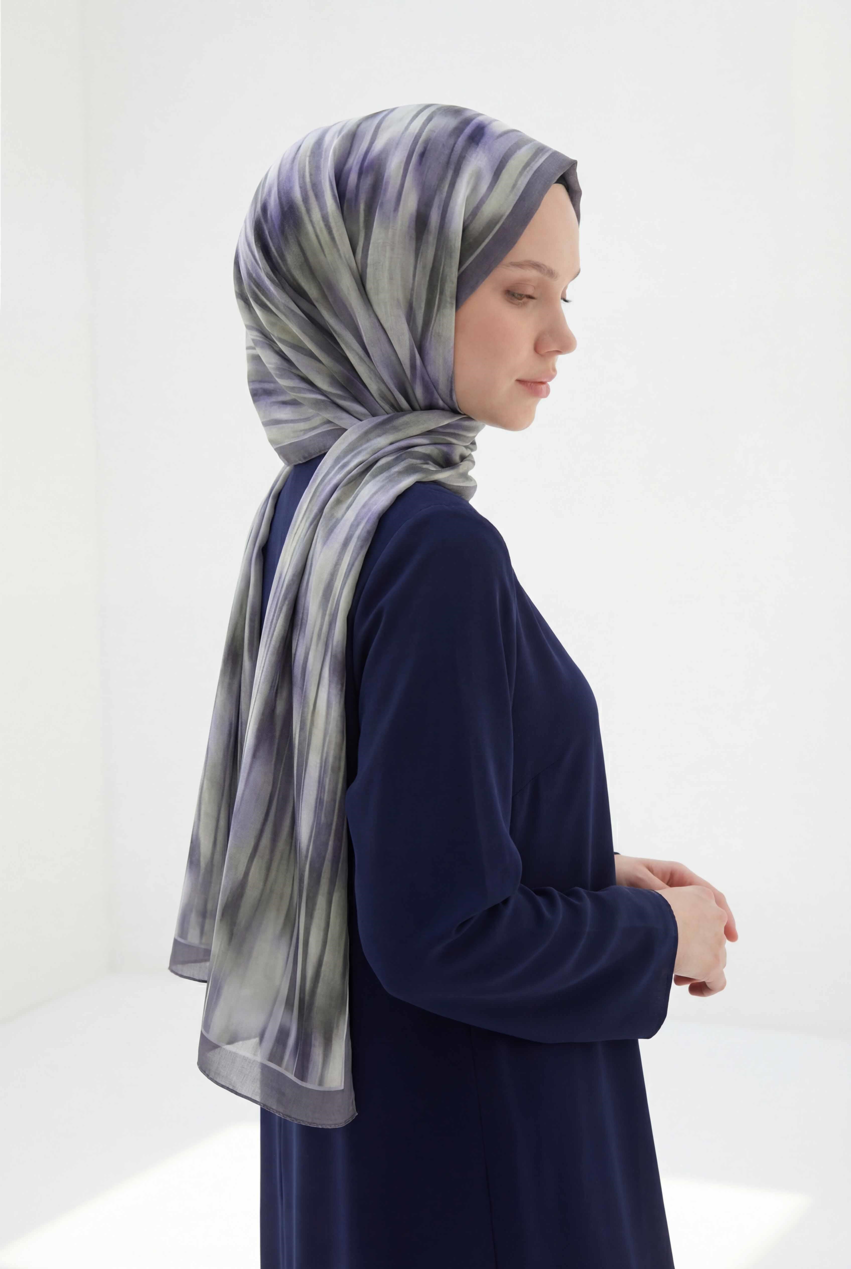 Su Yolu Desen Lila 75X195 Soft Şal
