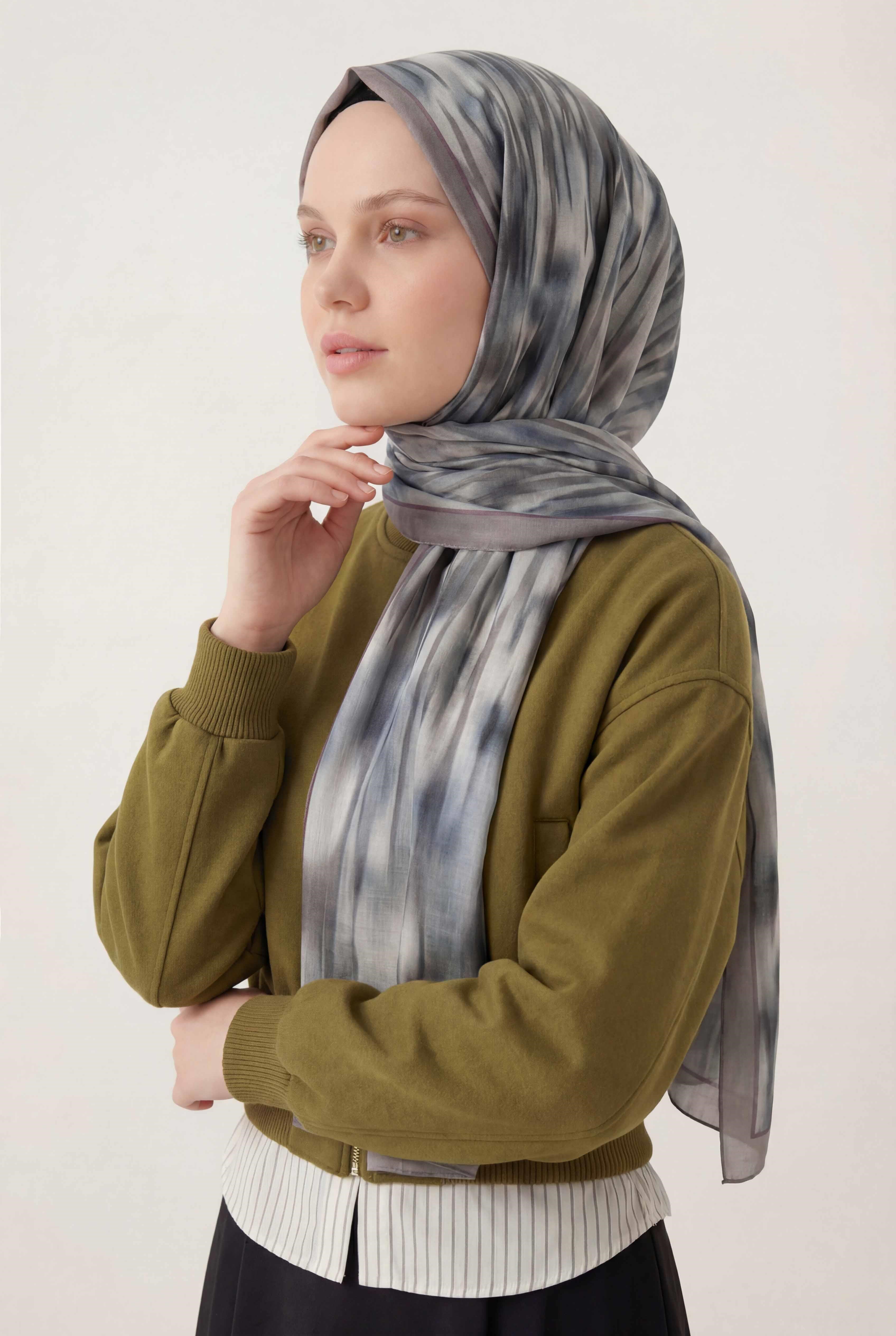 Su Yolu Desen Bebe Mavi 75X195 Soft Şal