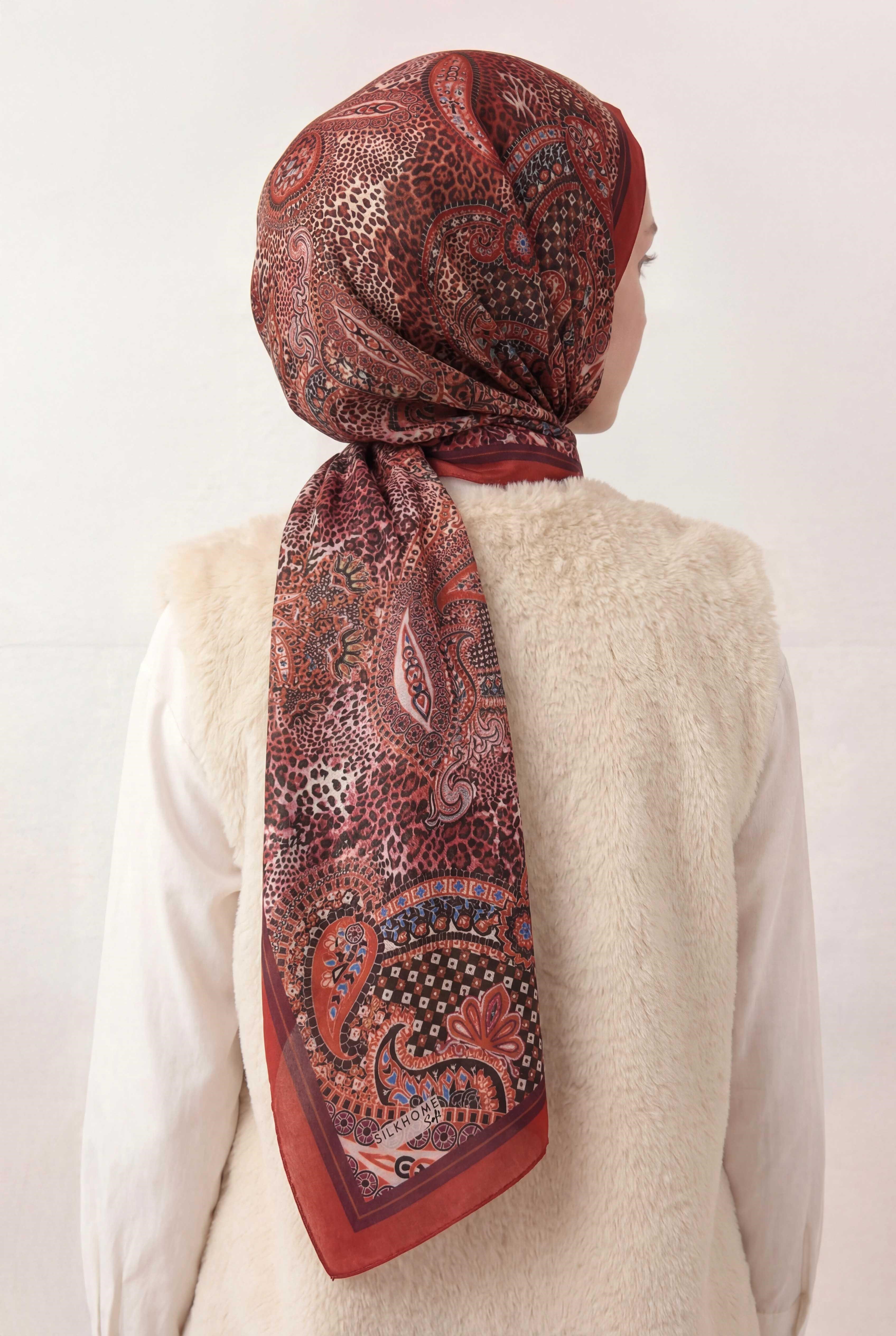 Etnik Desen Mercan 75X195 Soft Şal