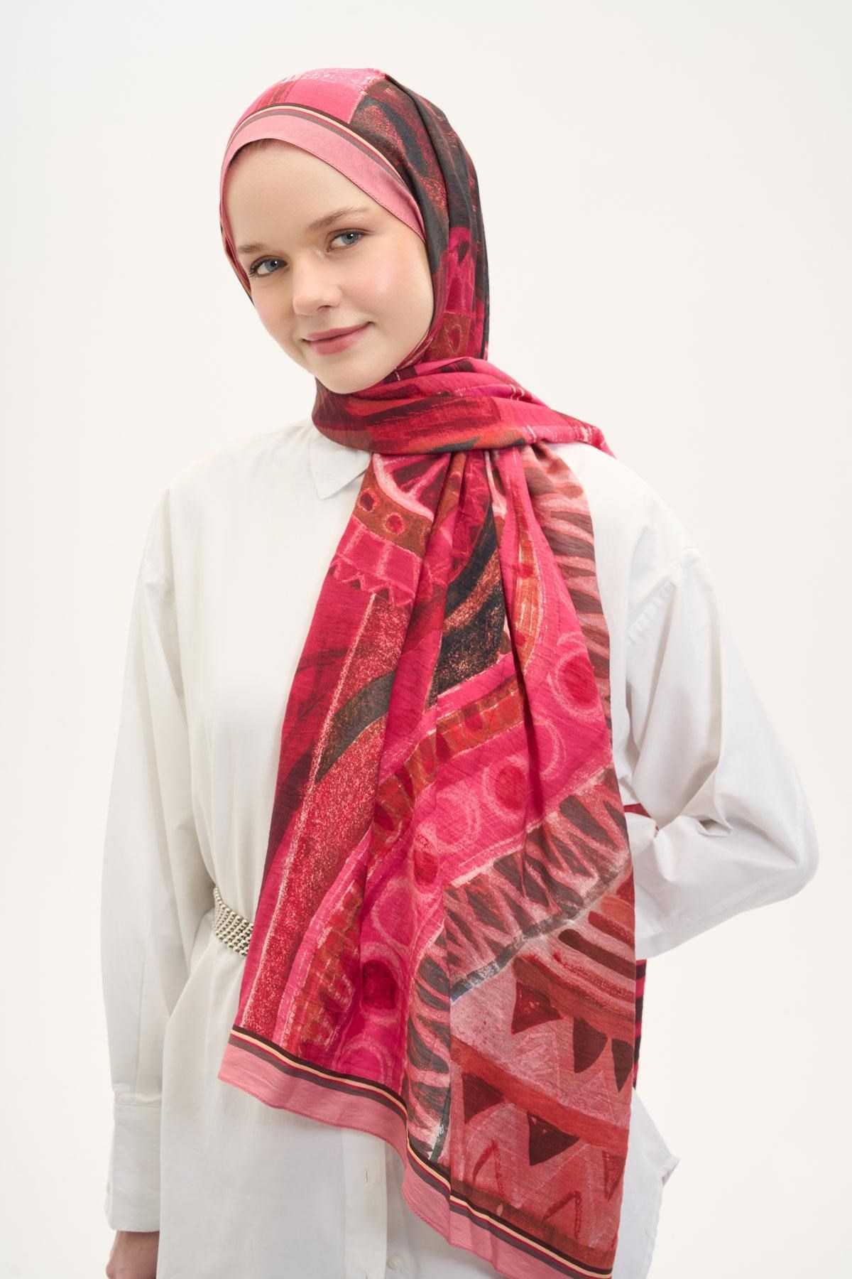 Urban Hours Art Fuşya Mayda Şal 190x70