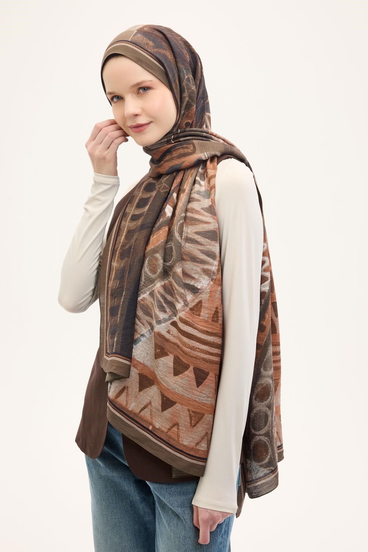 Urban Hours Art Kahve Mayda Şal 190x70