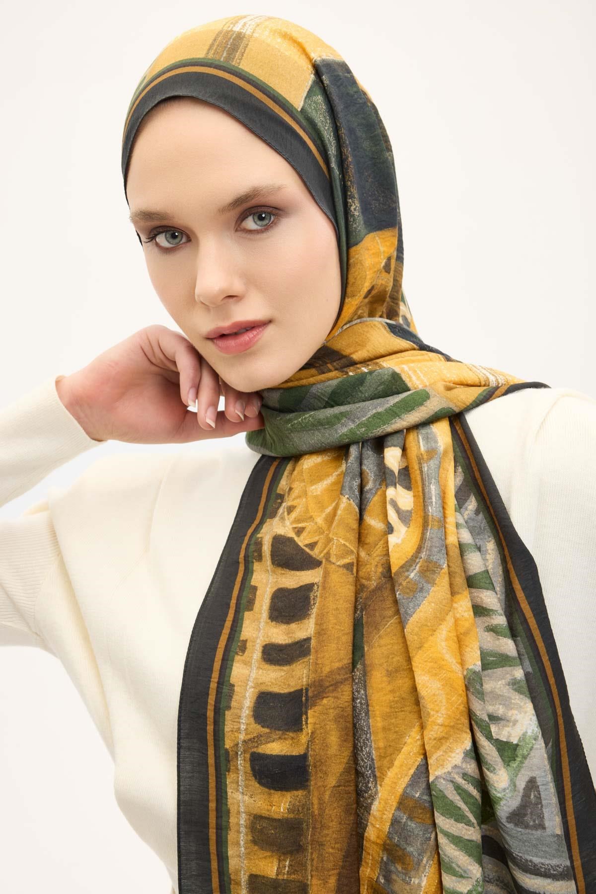 Urban Hours Art Siyah Mayda Şal 190x70