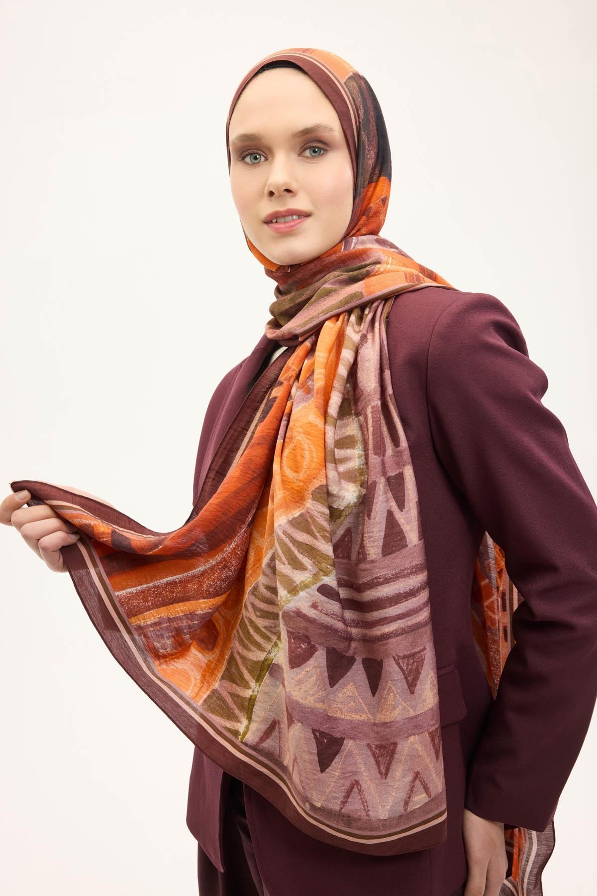 Urban Hours Art Mürdüm Mayda Şal 190x70