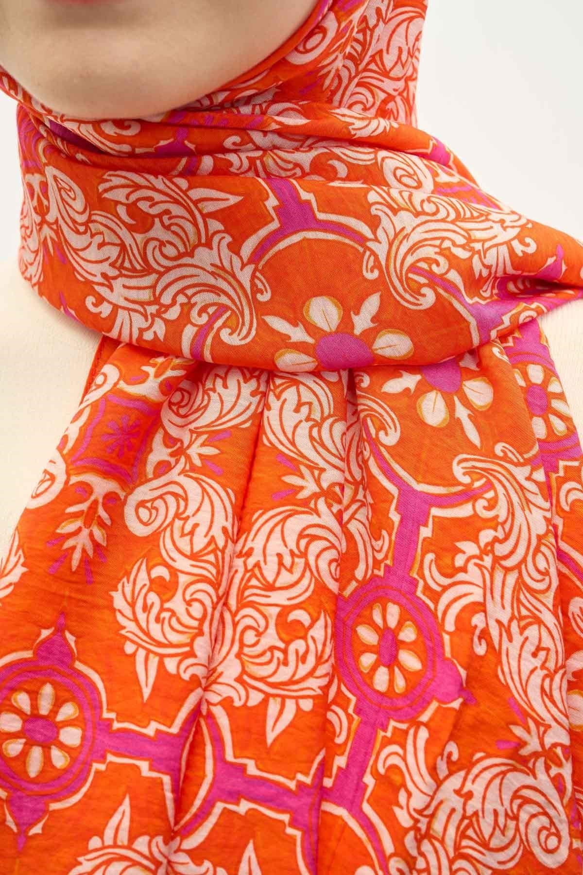 Urban Hours Luvia Koyu Turuncu Mayda Şal 190x70