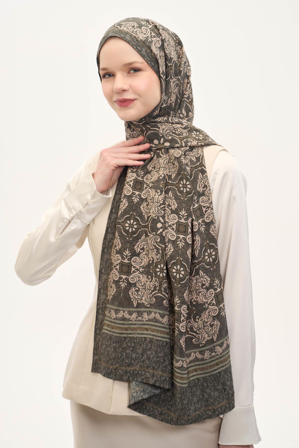 Urban Hours Luvia Koyu Asker Yeşili Mayda Şal 190x70