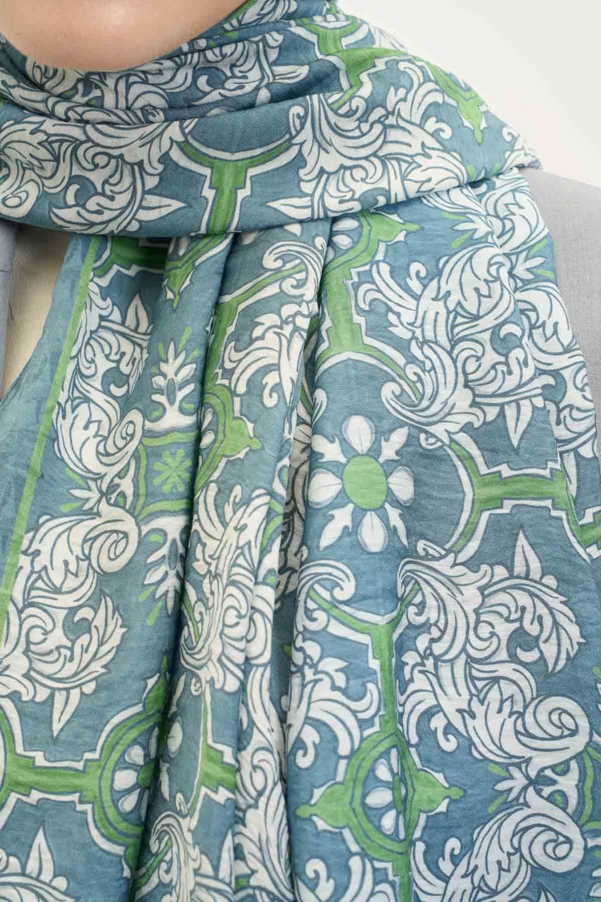 Urban Hours Luvia Pastel Mavi Mayda Şal 190x70