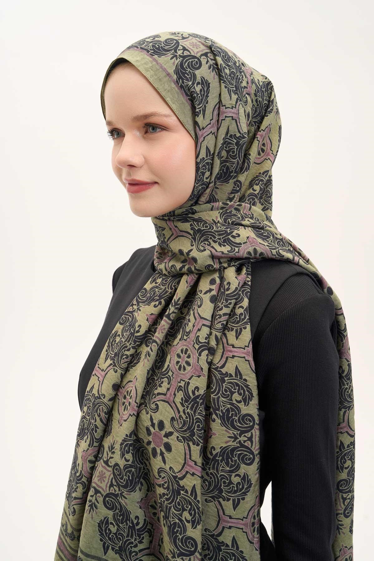 Urban Hours Luvia Yağ Yeşili Mayda Şal 190x70