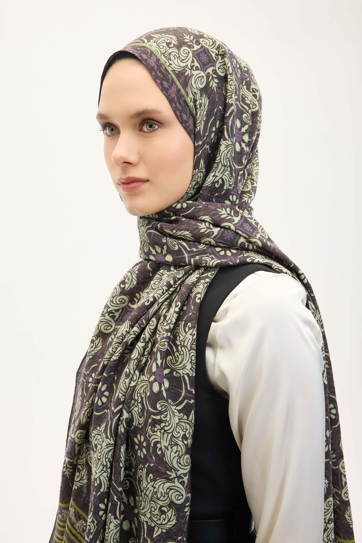 Urban Hours Luvia Mürdüm Mayda Şal 190x70