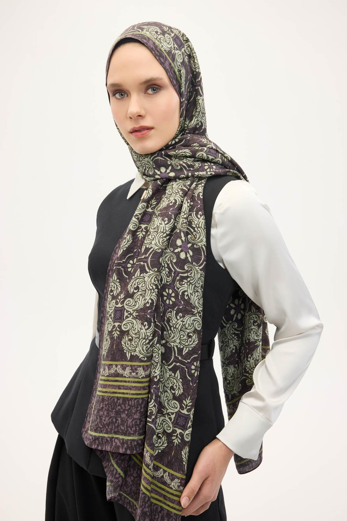 Urban Hours Luvia Mürdüm Mayda Şal 190x70