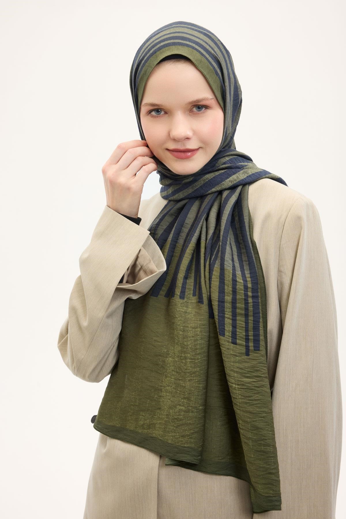 Urban Hours Orya Koyu Yeşil Mayda Şal 190x70