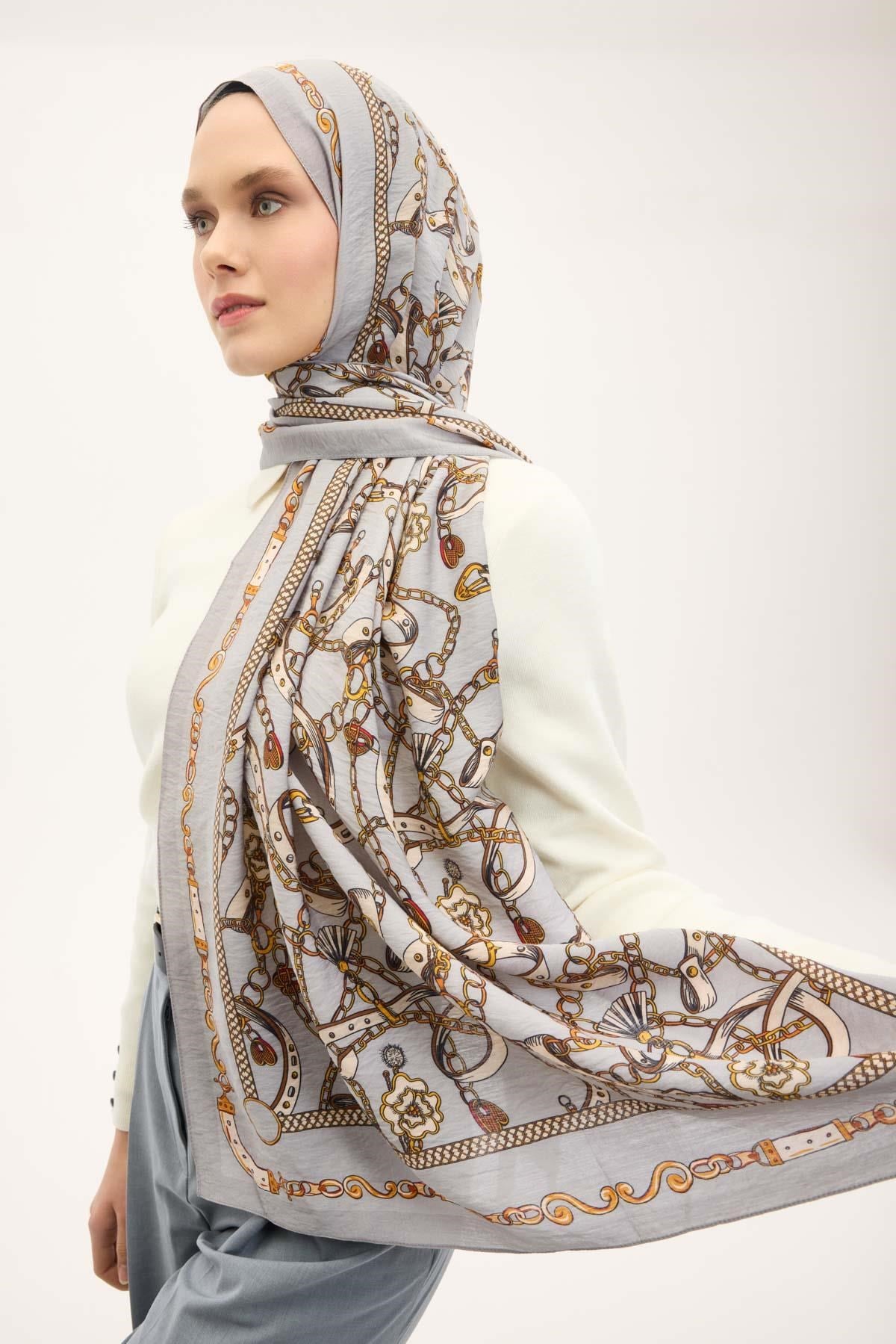 Urban Hours Liora Gümüş Mayda Şal 190x70