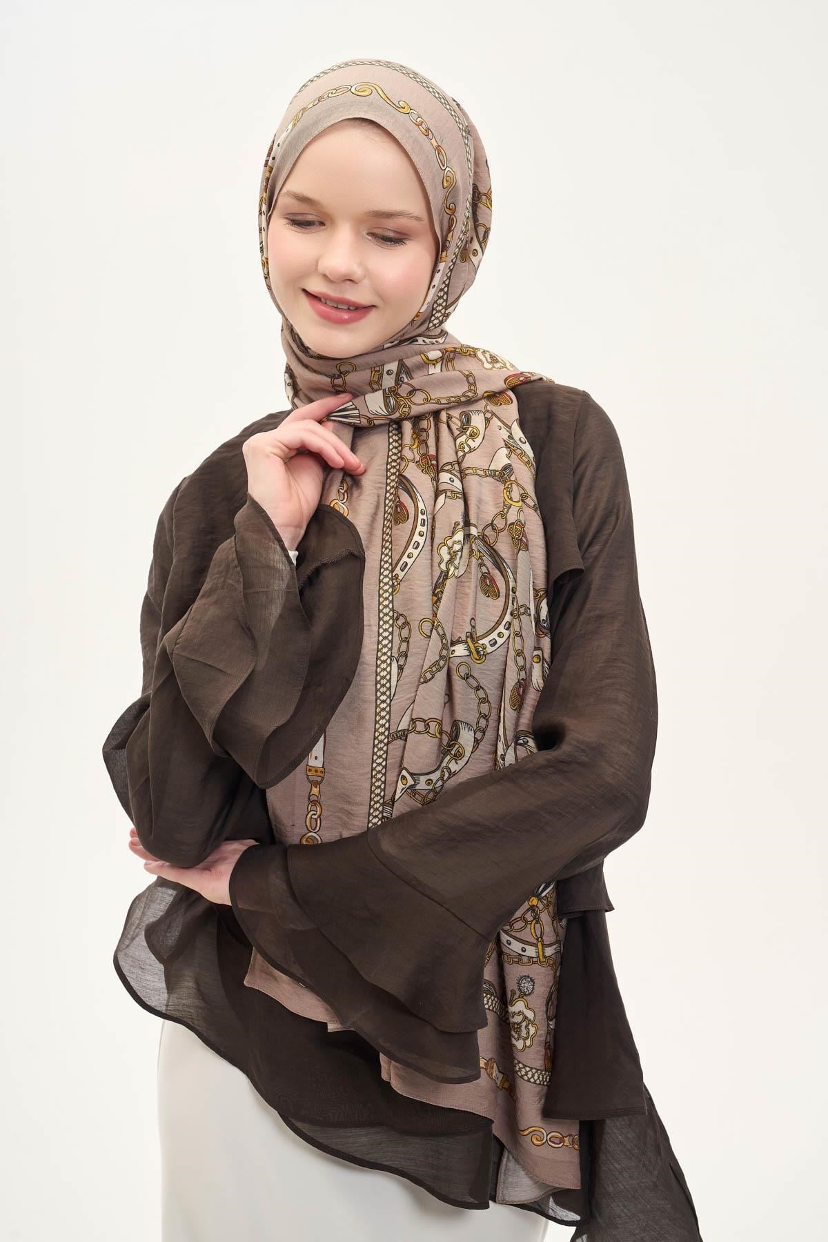 Urban Hours Liora Sütlü Kahve Mayda Şal 190x70