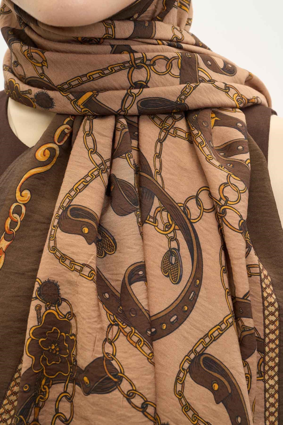 Urban Hours Liora Koyu Kahverengi Mayda Şal 190x70