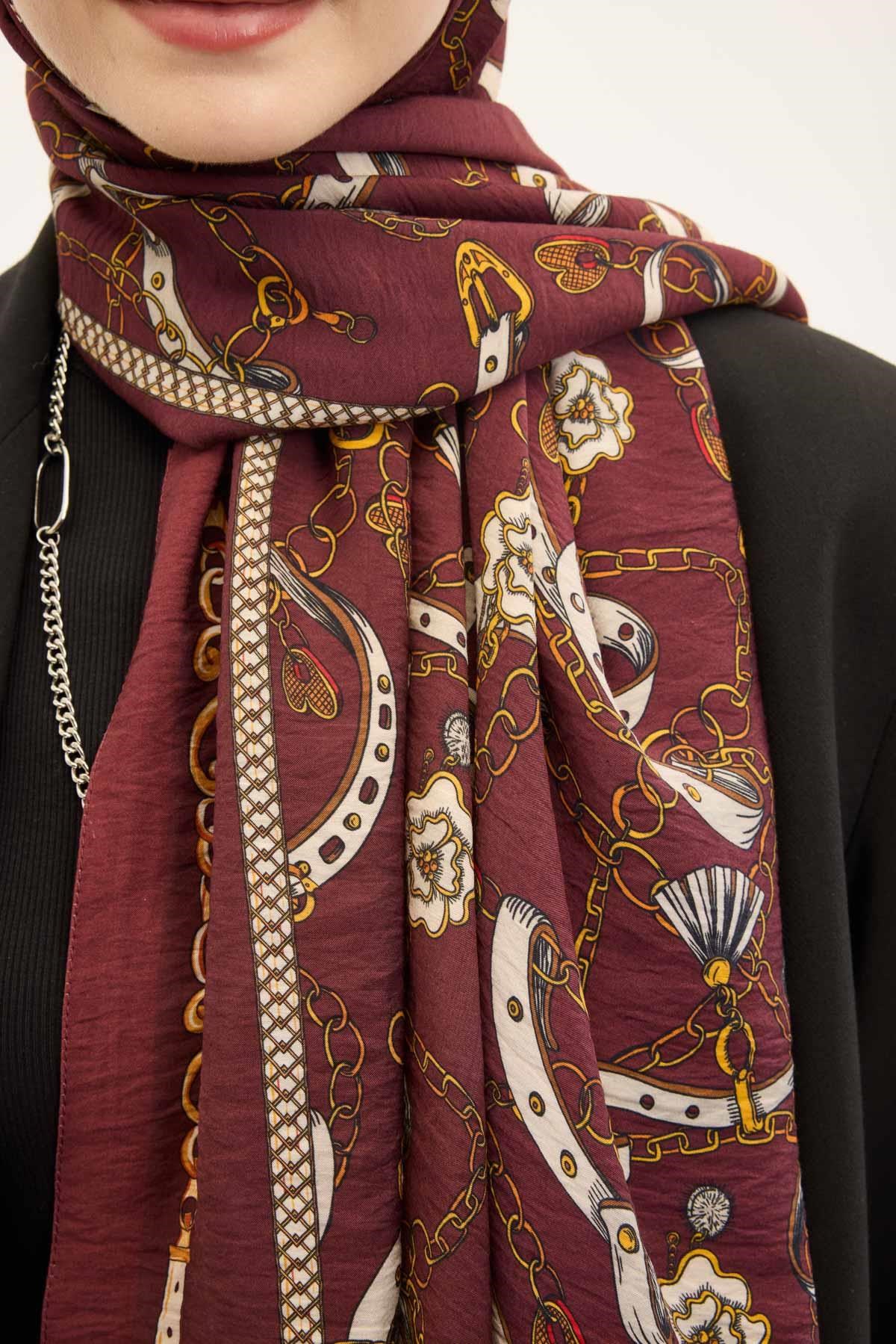 Urban Hours Liora Kiremit Kırmızı Mayda Şal 190x70