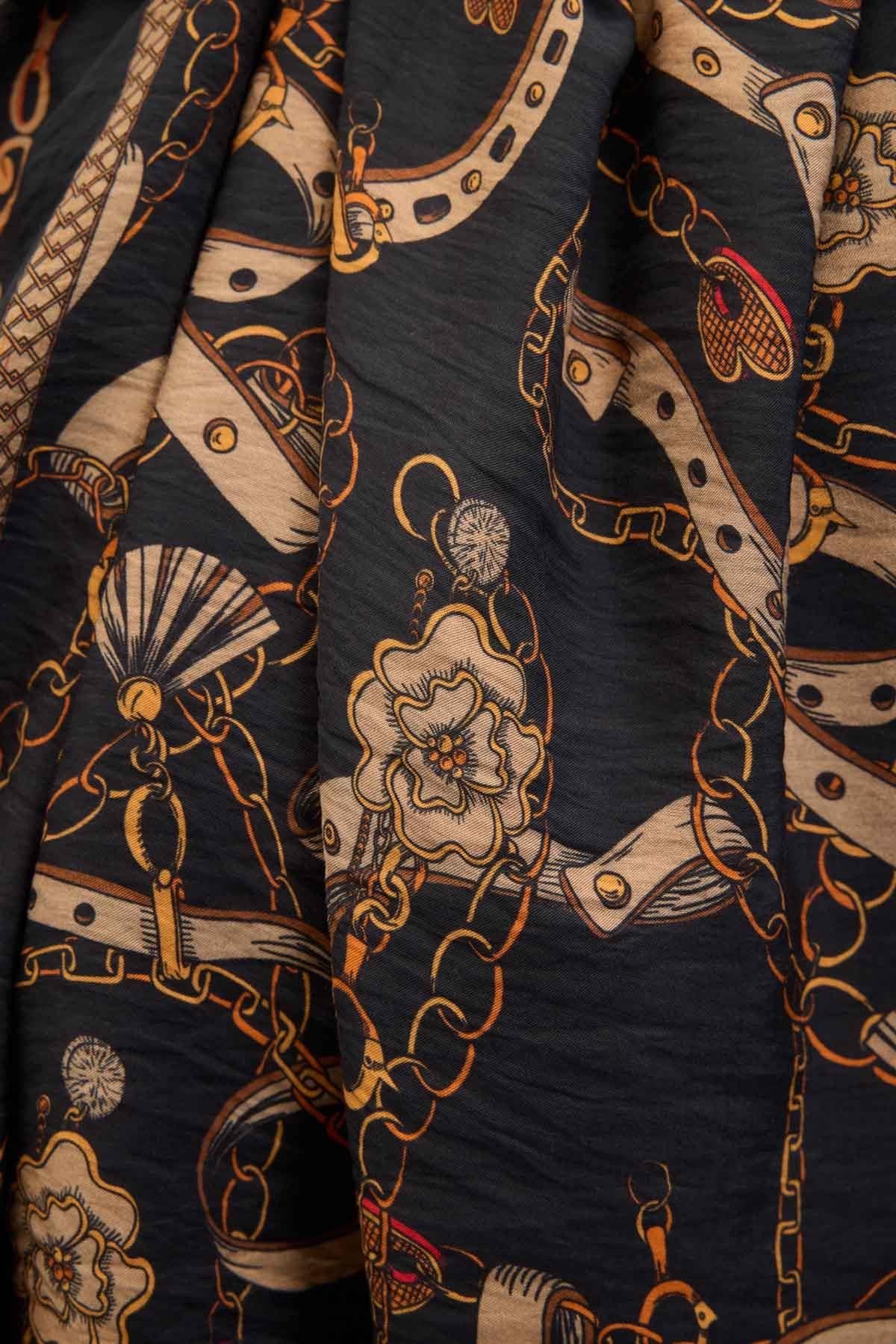 Urban Hours Liora Dumanlı Siyah Mayda Şal 190x70