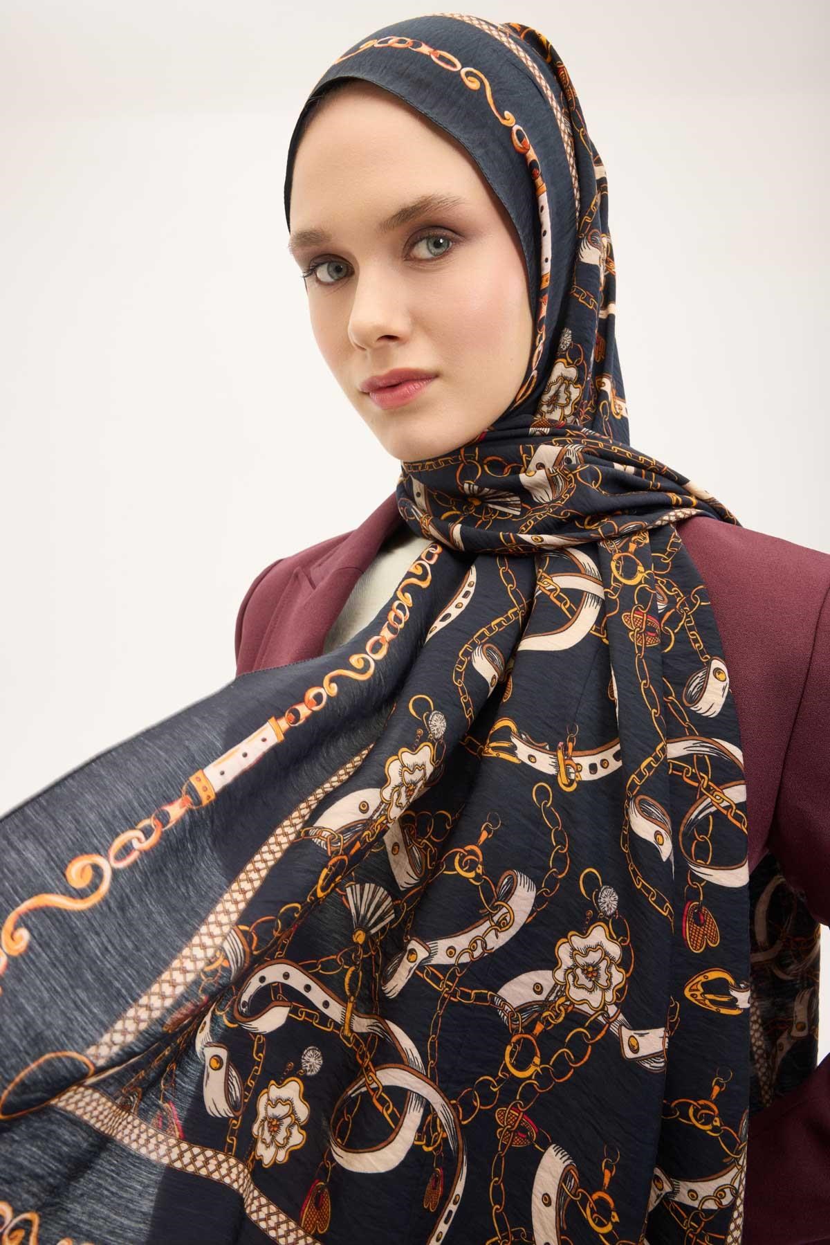 Urban Hours Liora Koyu Siyah Mayda Şal 190x70