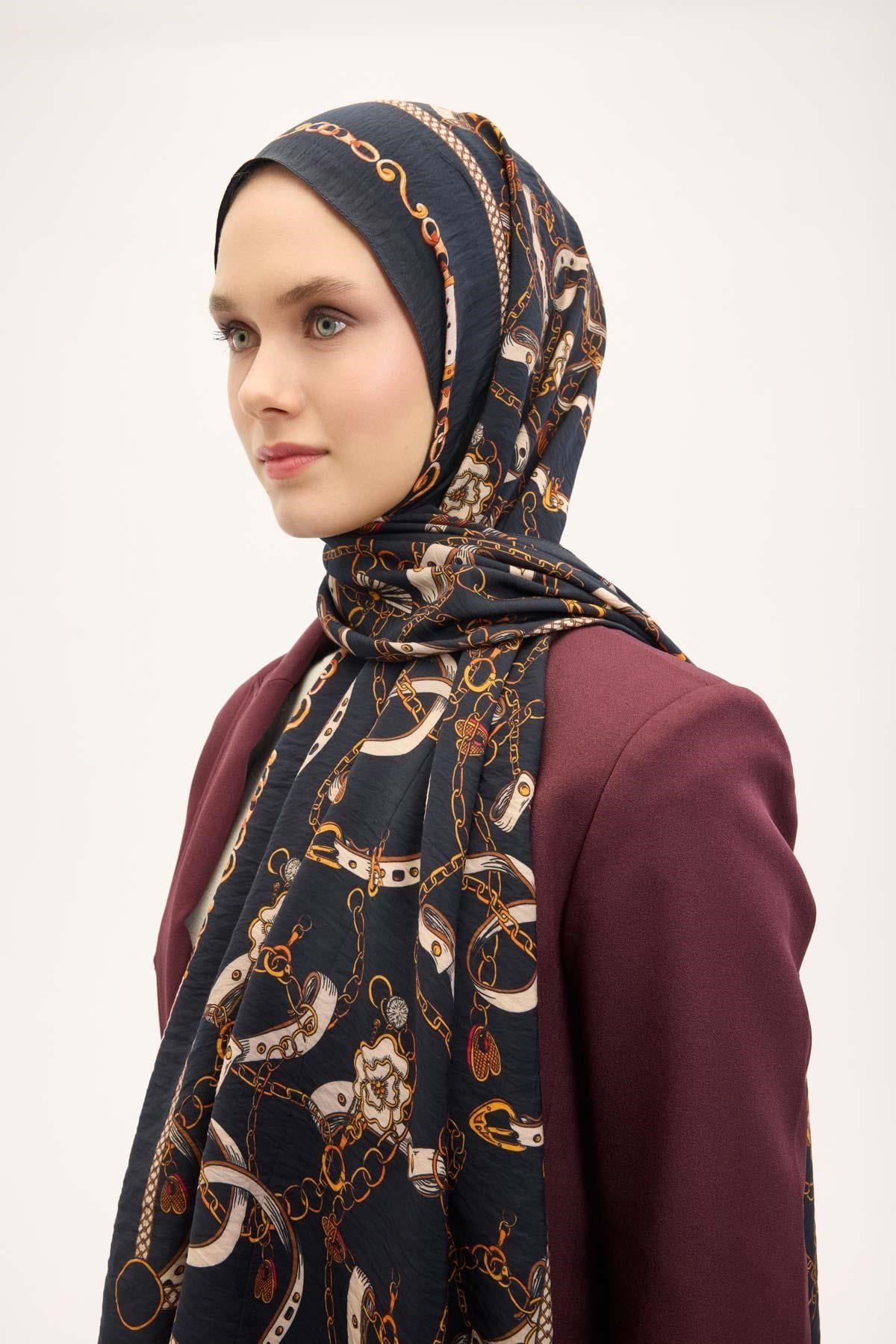 Urban Hours Liora Koyu Siyah Mayda Şal 190x70