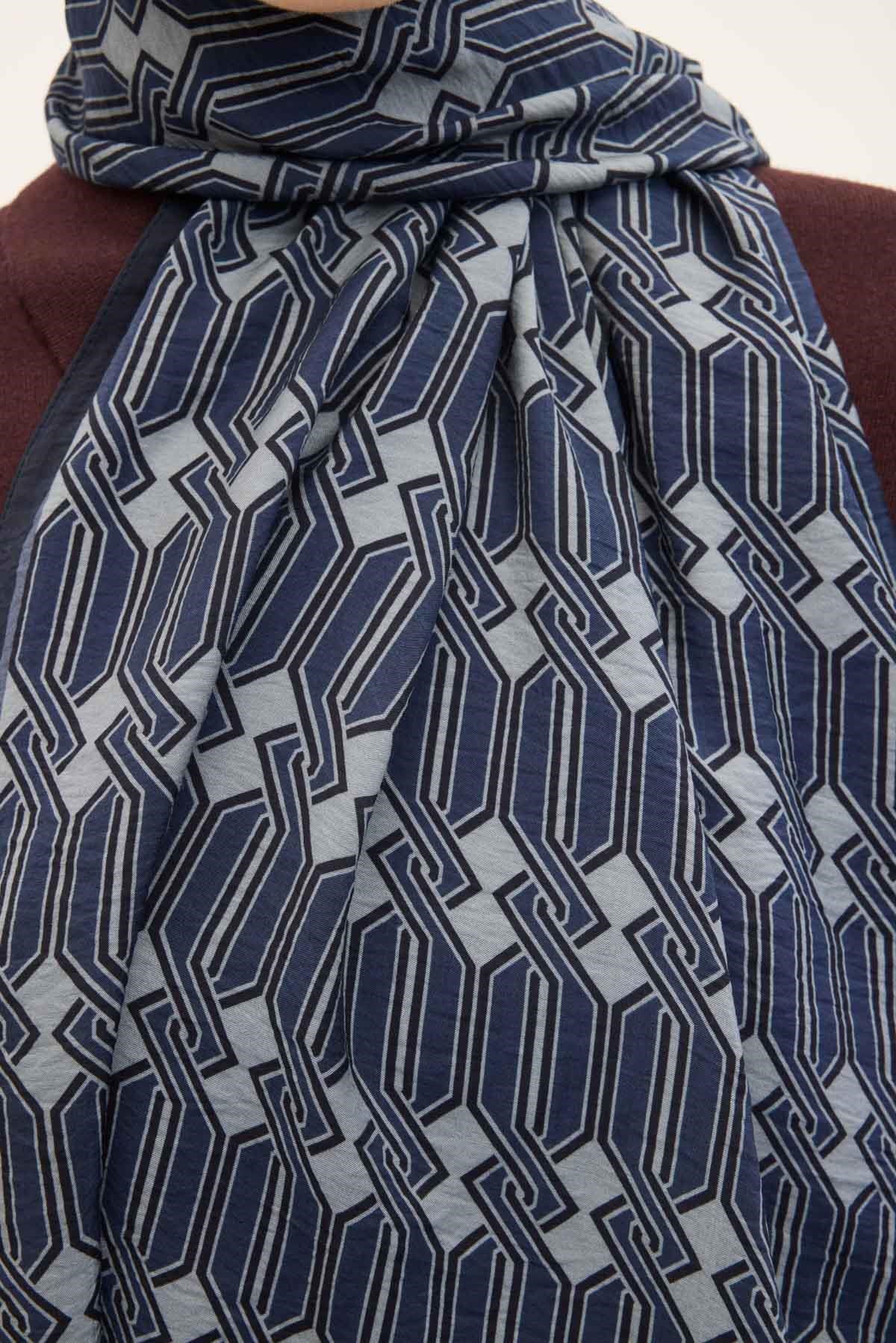 Urban Hours Lumera Gece Mavi Mayda Şal 190x70