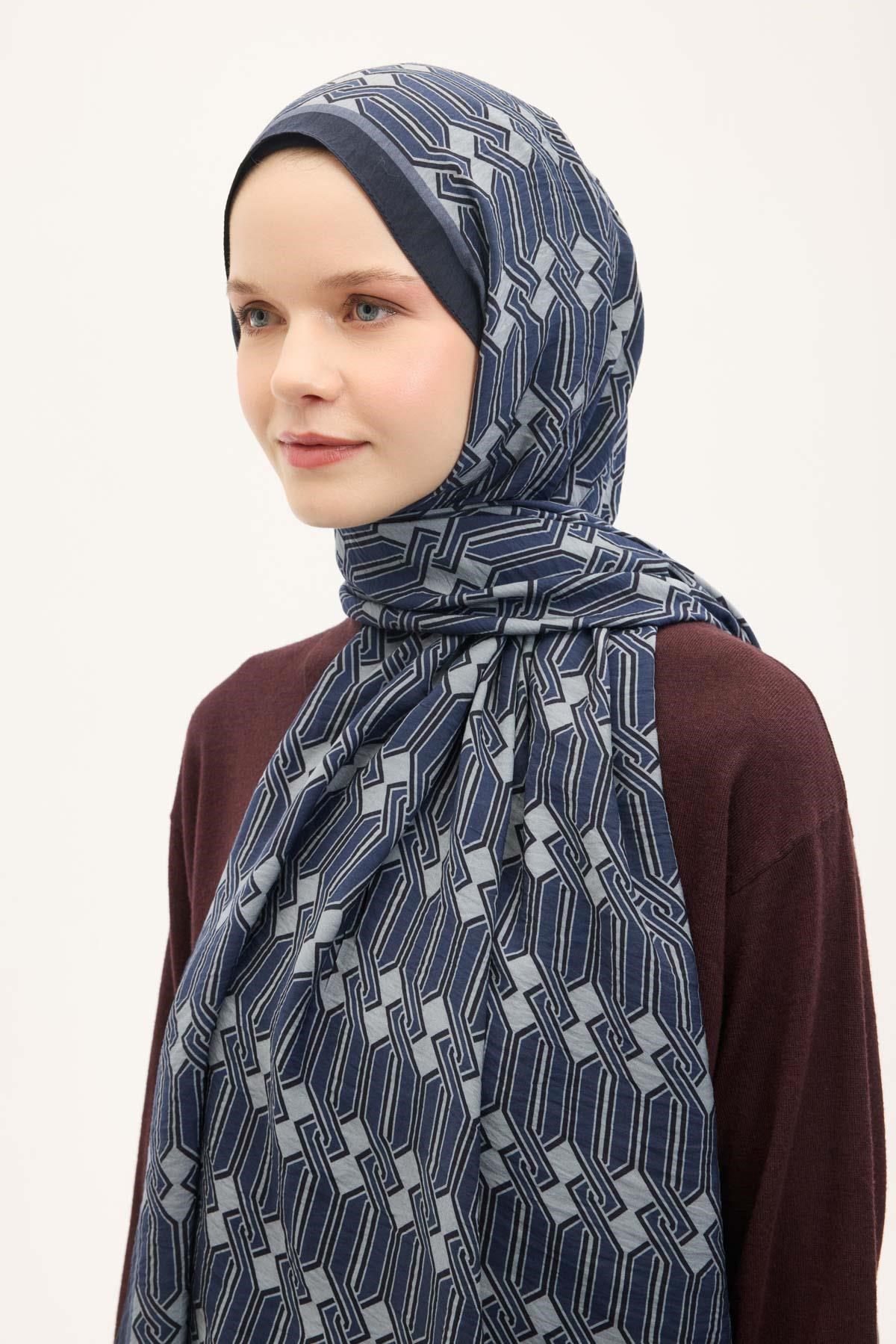 Urban Hours Lumera Gece Mavi Mayda Şal 190x70