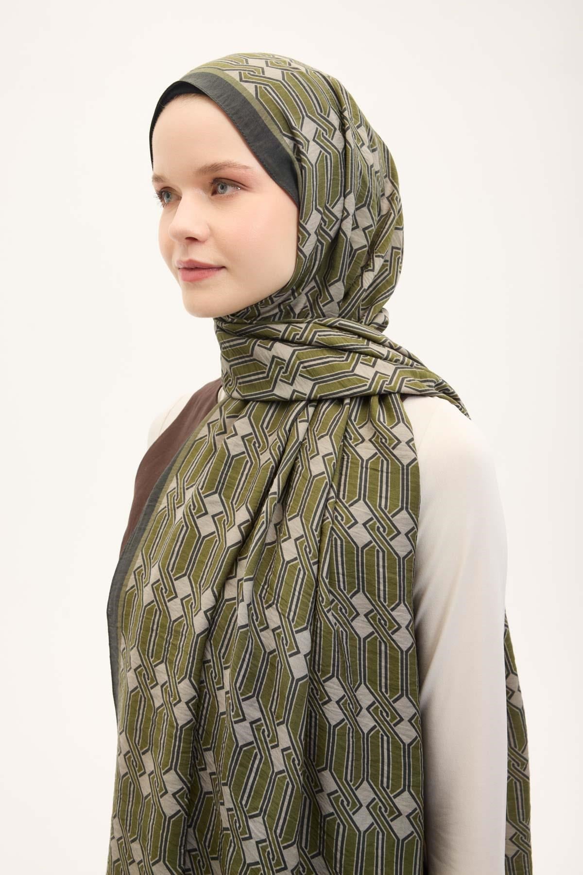 Urban Hours Lumera Yağ Yeşili Mayda Şal 190x70