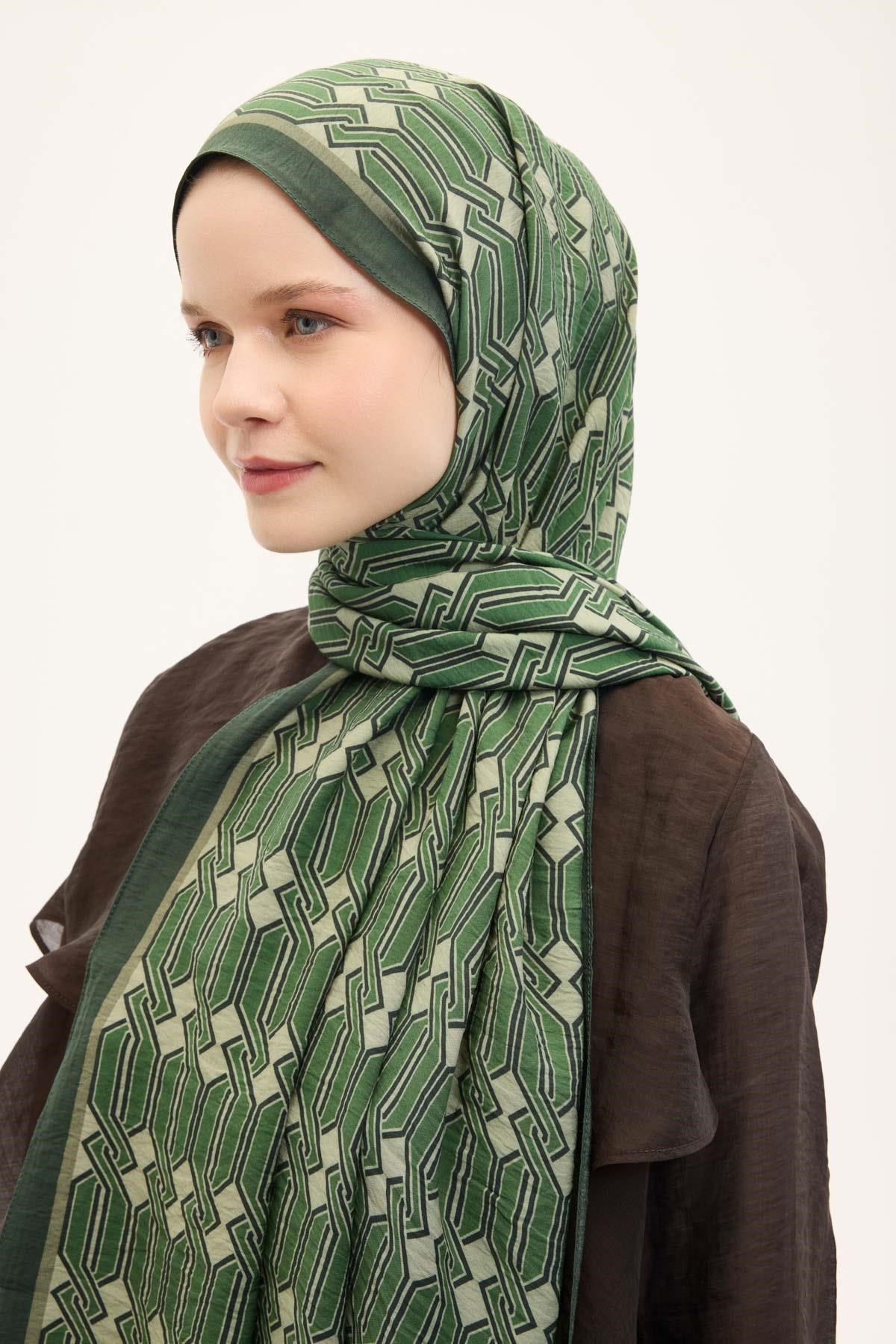 Urban Hours Lumera Nane Yeşili Mayda Şal 190x70