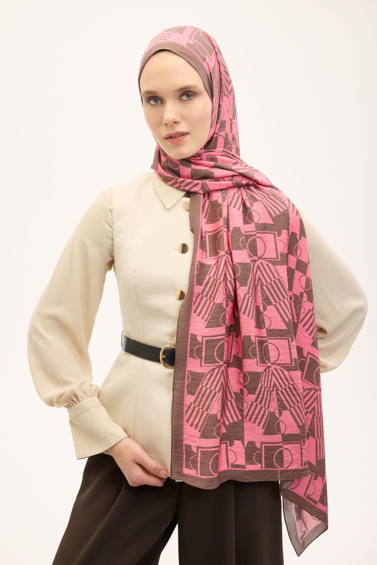 Urban Hours Elvora Pembe Mayda Şal 190x70